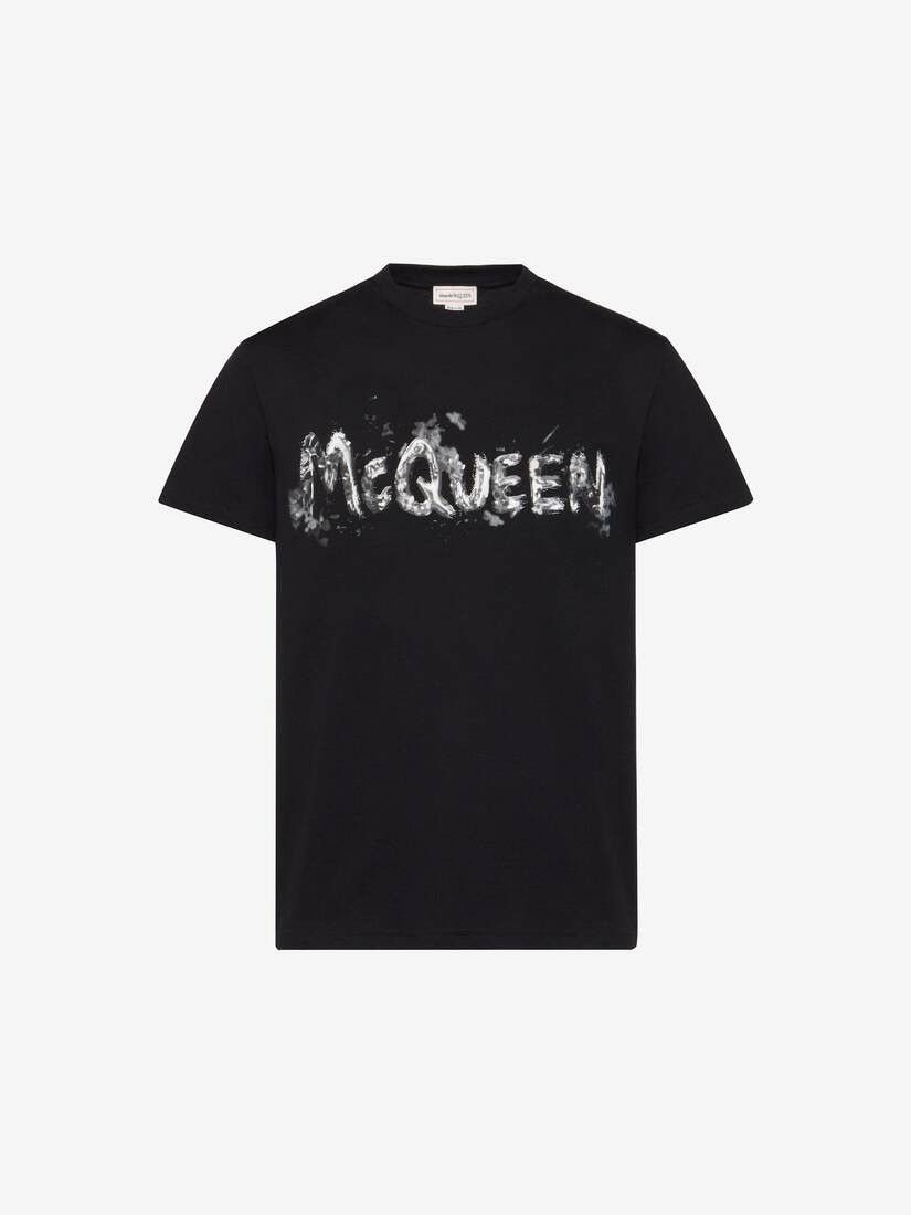 o1w1db10725 McQueen Graffiti T-Shirt in Black