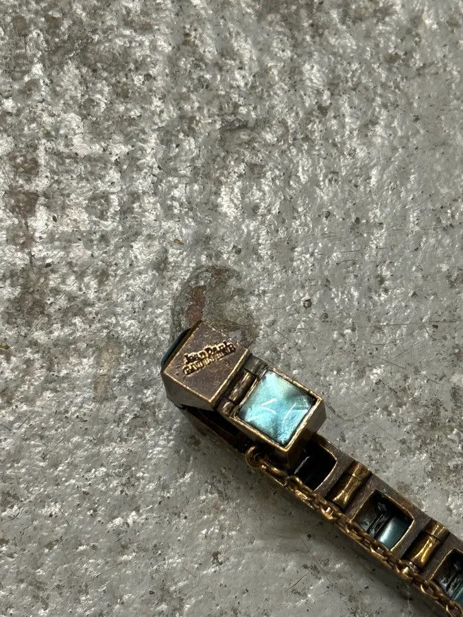 Jean Paul Gaultier 1990s Jean Paul Gaultier Blue Faceted Stone Bracelet Size ONE SIZE - 8 Thumbnail