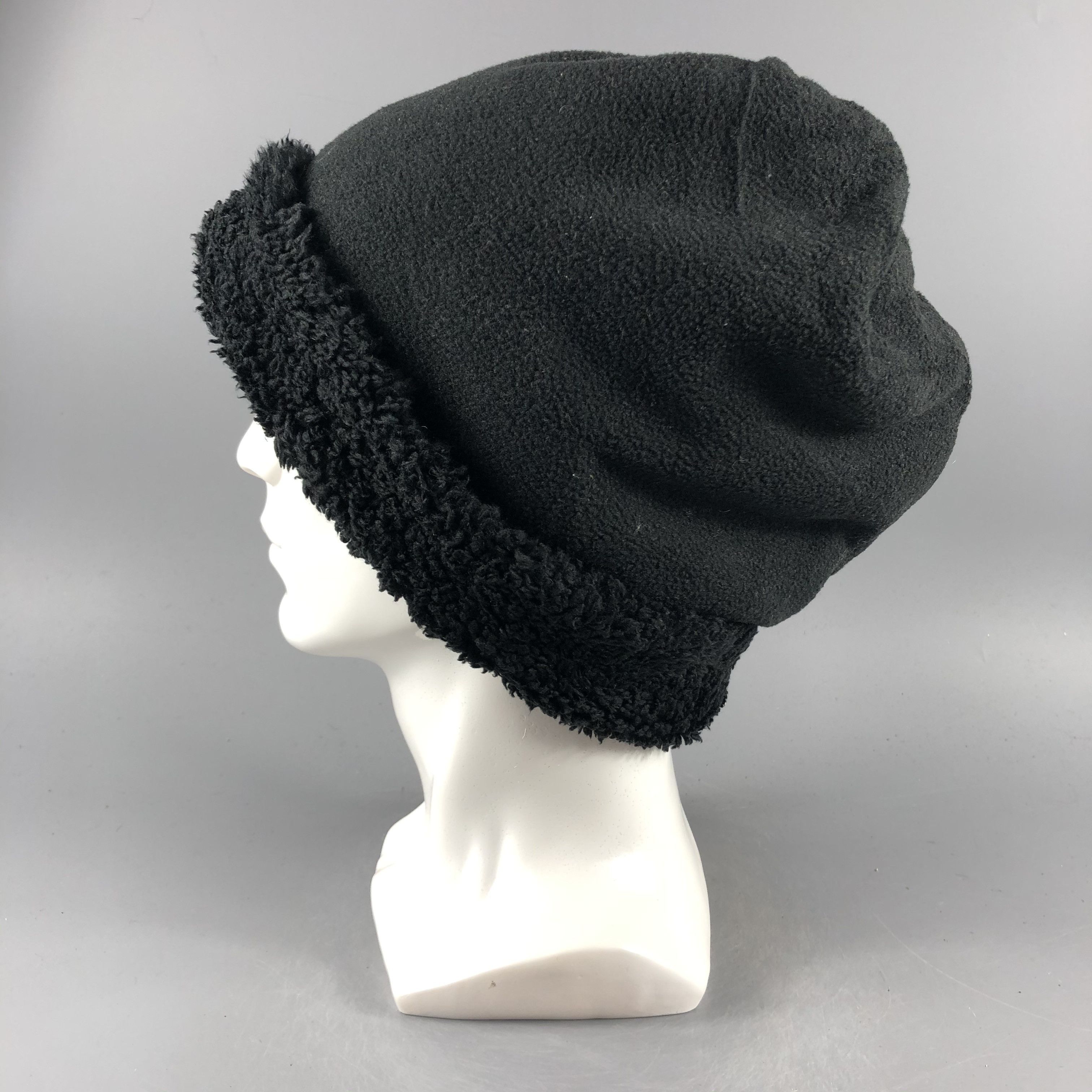 Vintage Unknown Black Faux Fur Beanie Snow Hat Snow Cap -D809 Size ONE SIZE - 1 Thumbnail