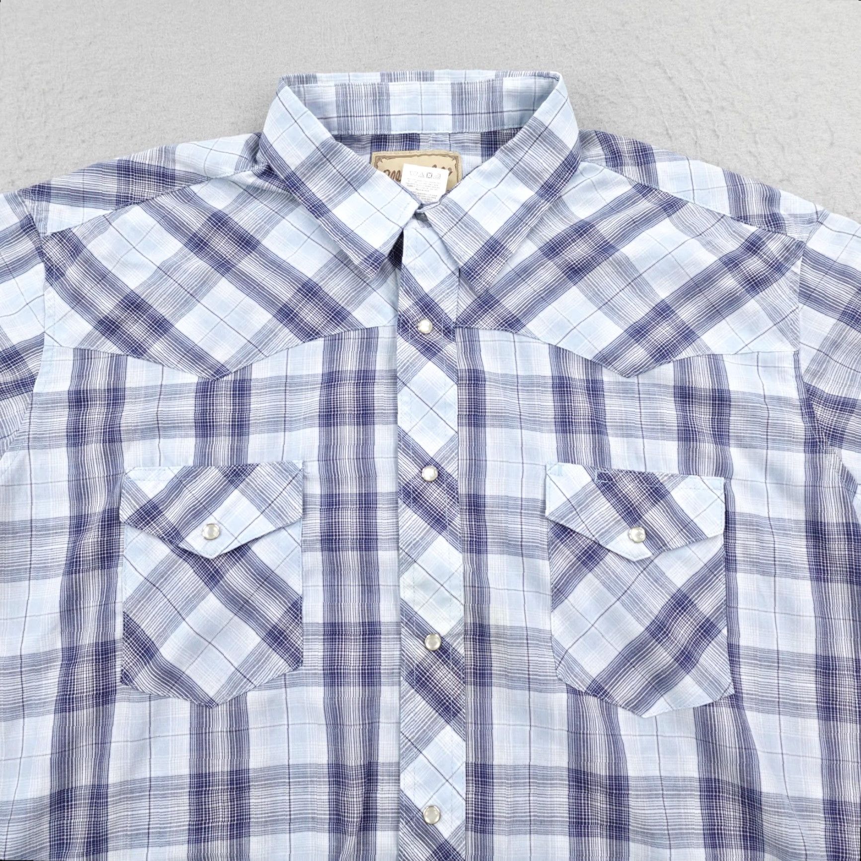 Wrangler VINTAGE Wrangler Shirt Men 2XL Blue Plaid Western Pearl Snap Rodeo Ranch Cowboy Frontier Size US XXL / EU 58 / 5 - 2 Thumbnail
