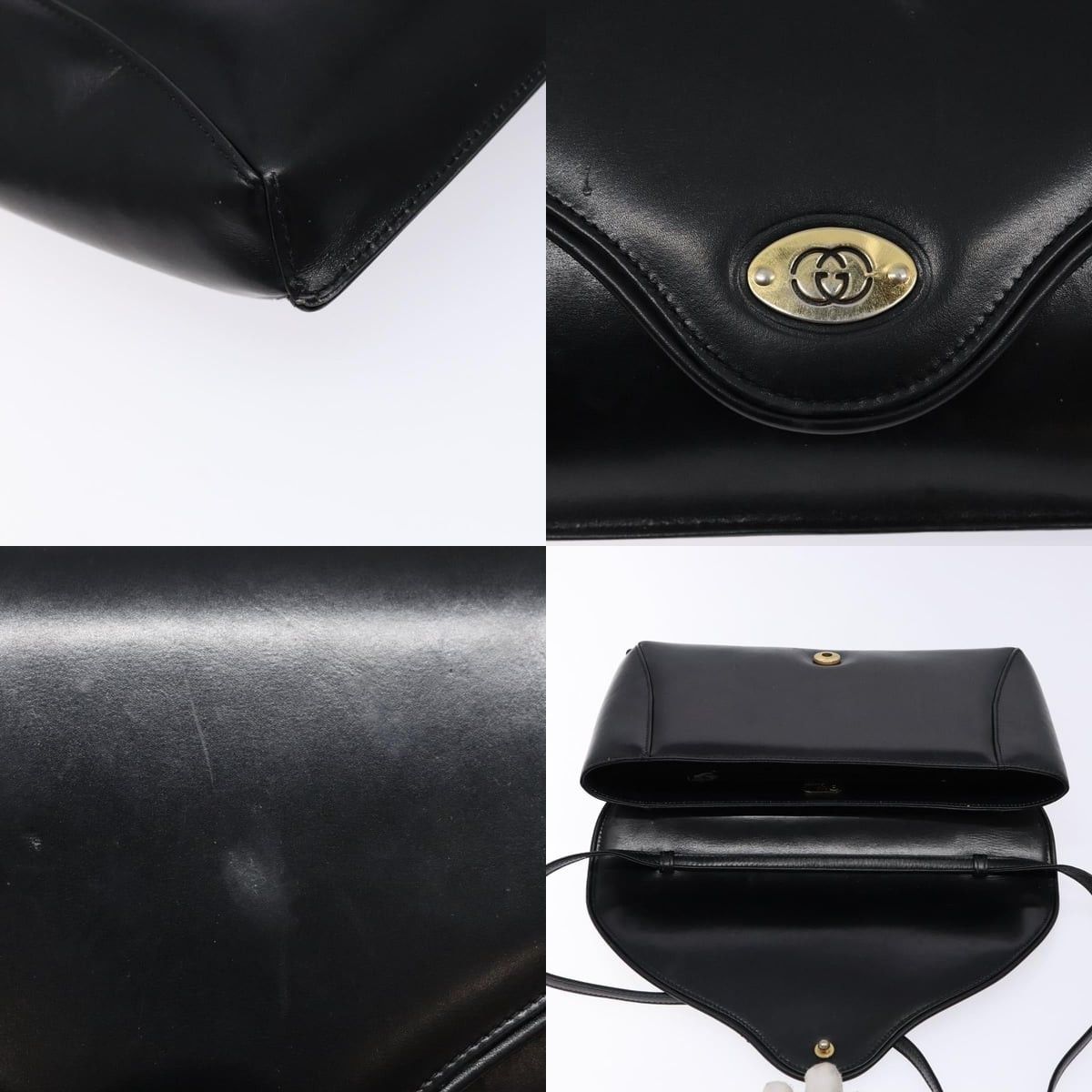 Gucci GUCCI Shoulder Bag Leather Black Gold Size ONE SIZE - 11 Thumbnail