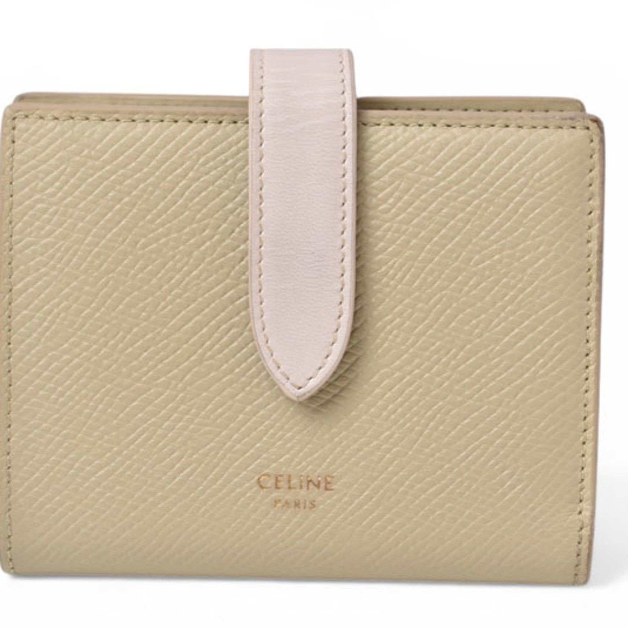 Celine Celine Bi-fold Mini Wallet with Strap - Two-tone Terracotta and Light Pink Size ONE SIZE - 1 Thumbnail