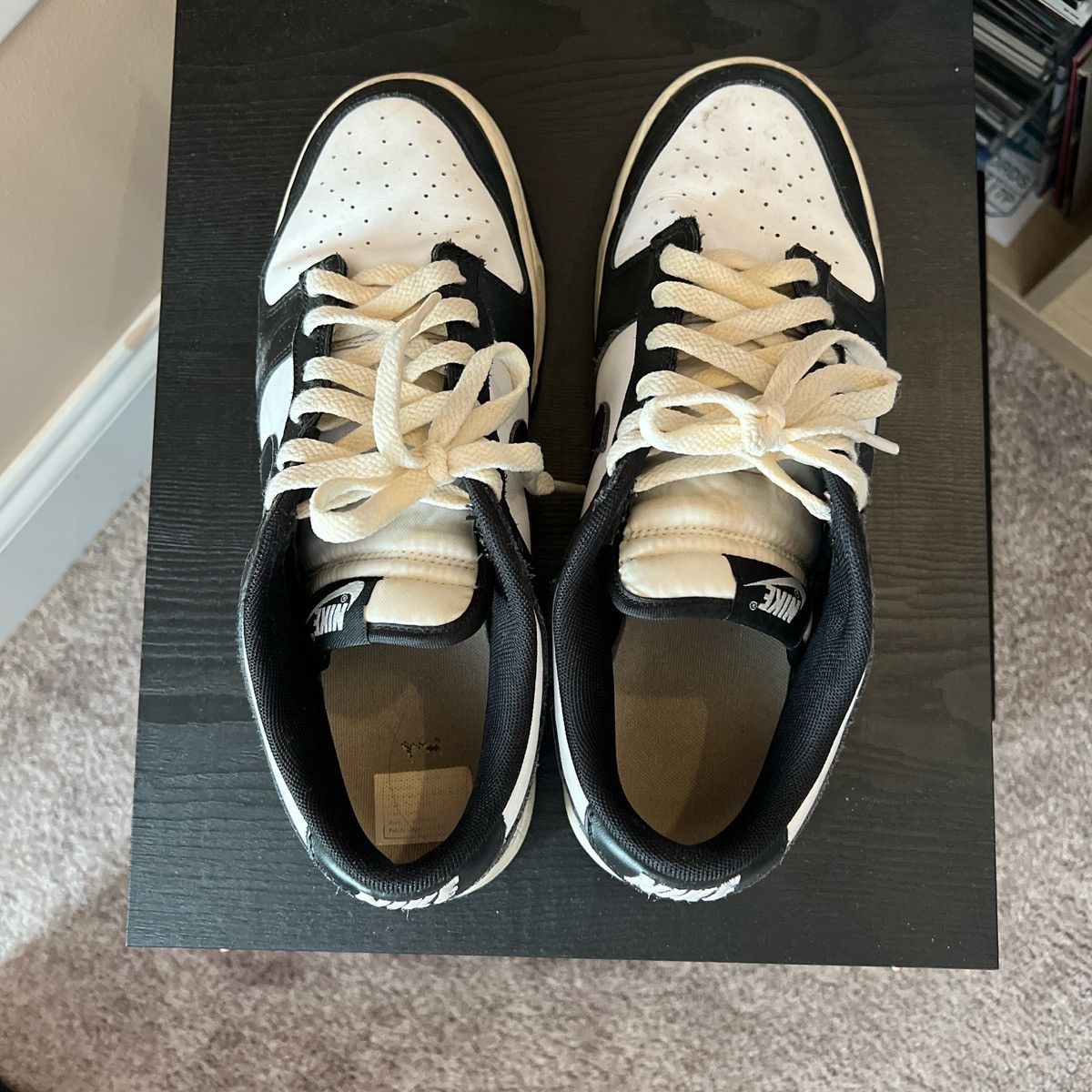 Nike Nike Dunk Low Panda - Cream Laces Size US 10 / EU 43 - 4 Thumbnail