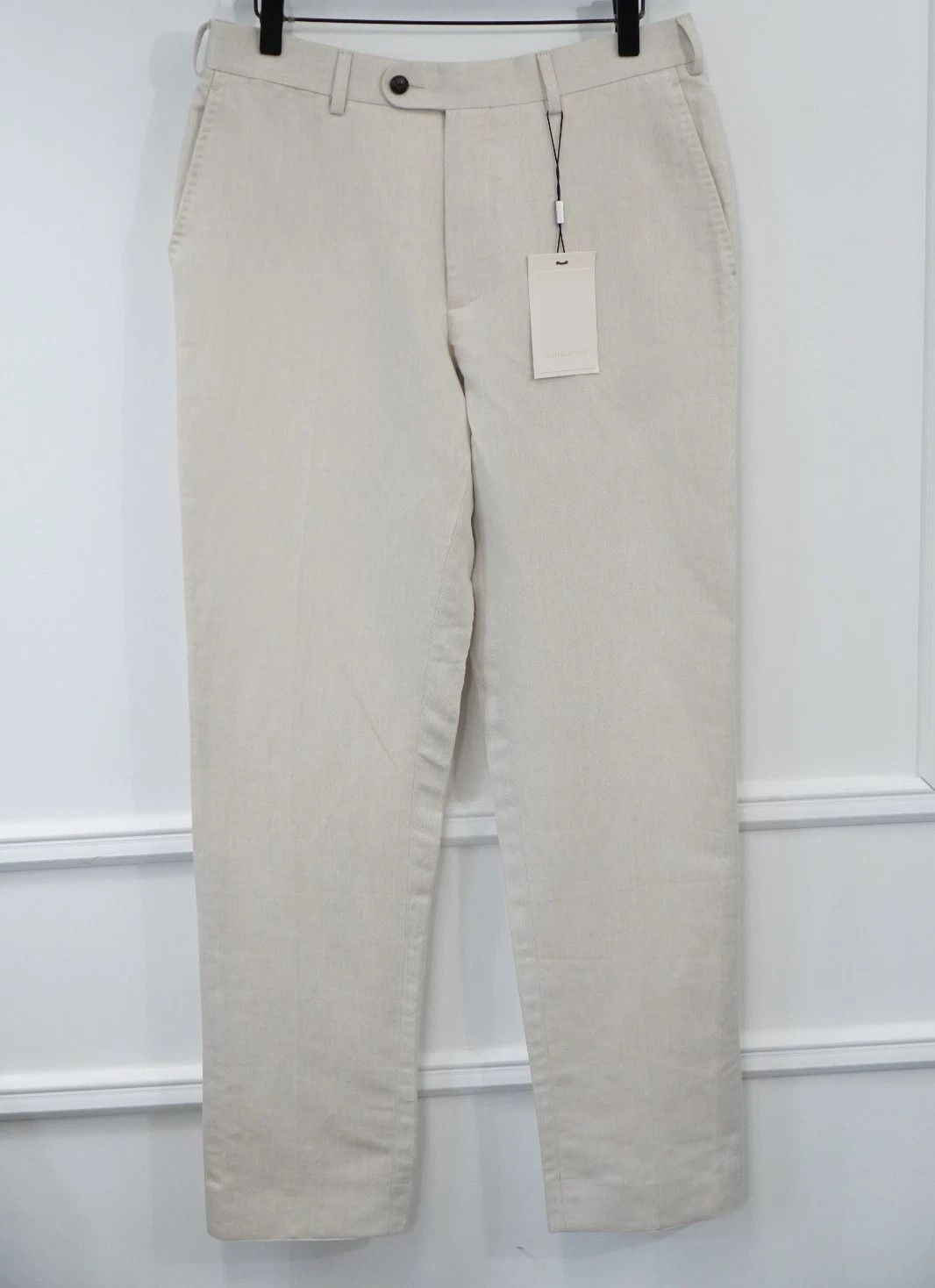 Suitsupply Men Suitsupply Pants Beige Cotton & Linen Brescia 23 US36S Size 36S - 1 Thumbnail