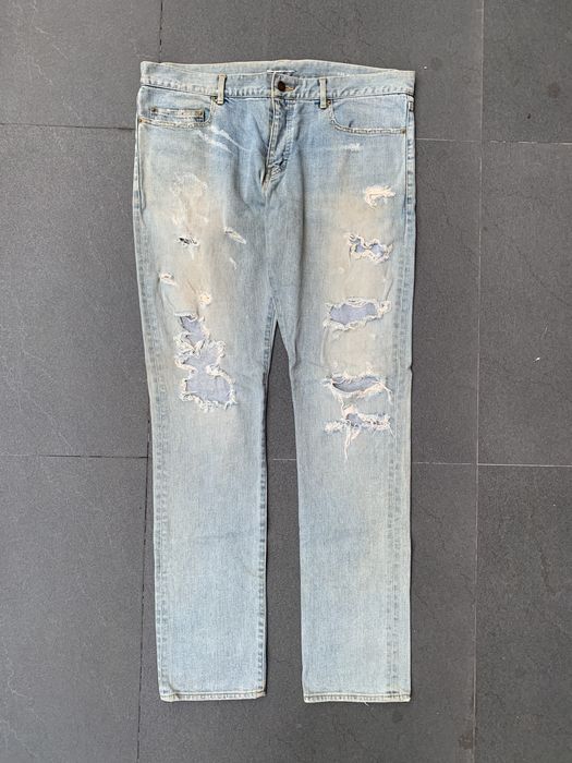 Saint Laurent Paris 2014 OG D02 Skinny Crash Denim Jeans | Grailed