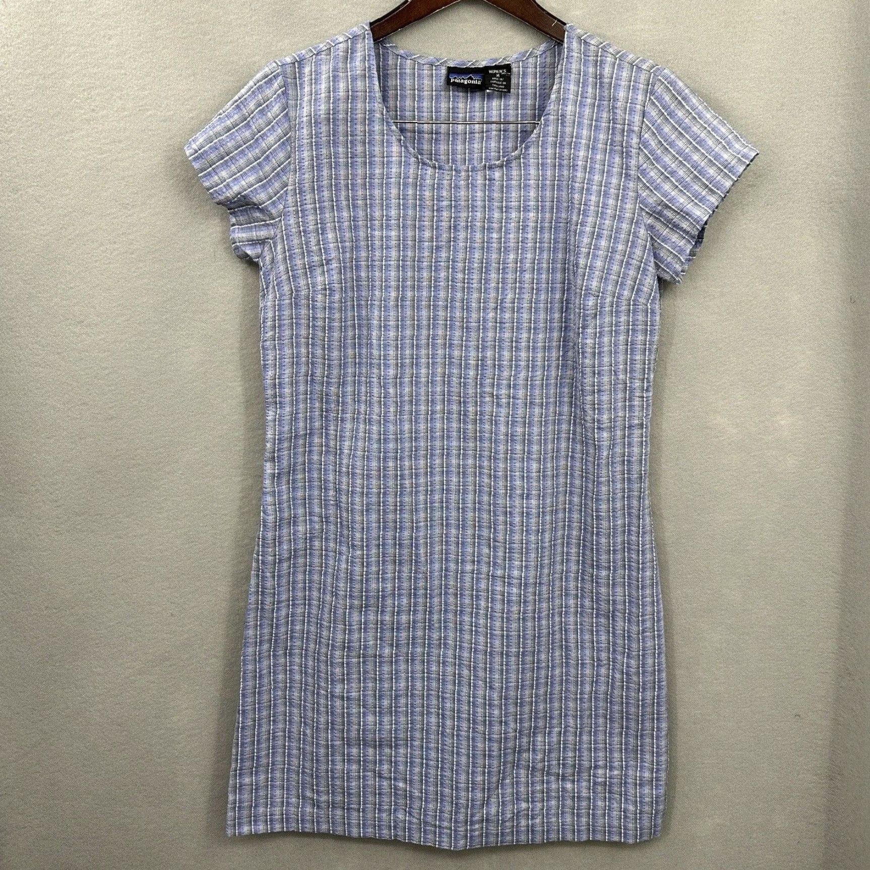 Patagonia Patagonia Shirt Dress Women's M Blue Plaid Short Sleeve Zip Knee Length Vintage No Size 32" / US 10 / IT 46 - 2 Thumbnail
