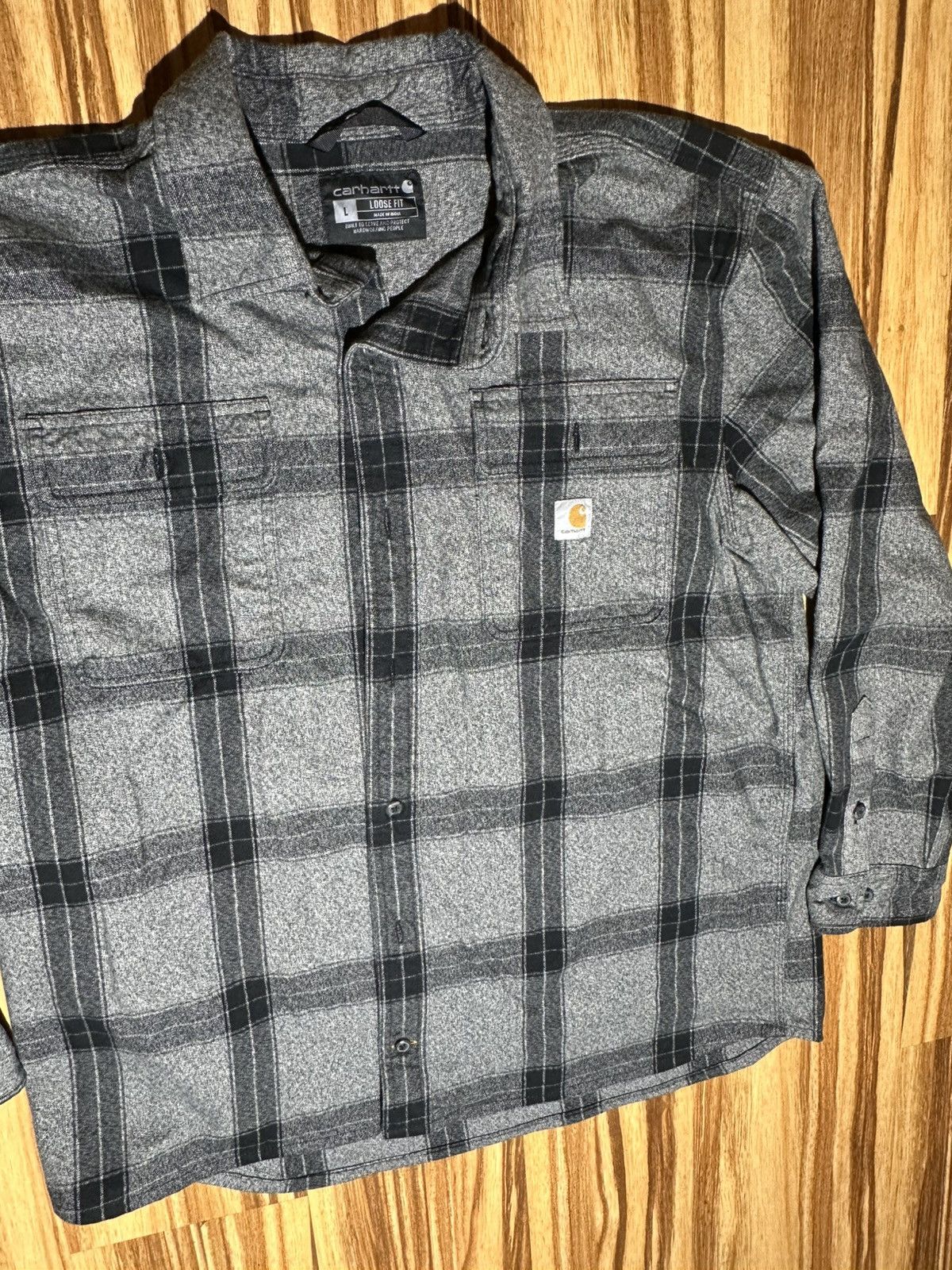 Carhartt Carhartt Black & Gray Plaid Shirt Size US L / EU 52-54 / 3 - 5 Thumbnail
