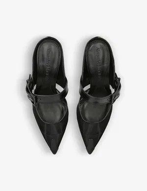 Alexander McQueen o1y0325 Mules in Black Size US 7 / IT 37 - 3 Thumbnail