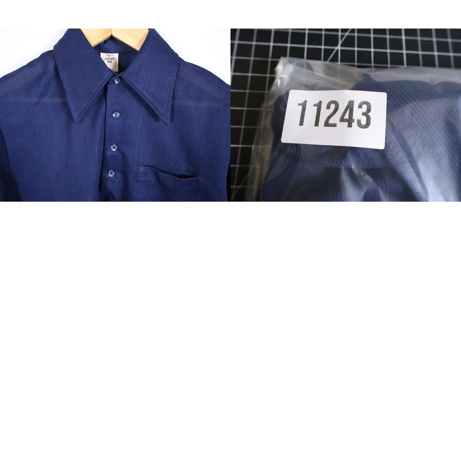Jantzen VINTAGE Jantzen Knit Polo Shirt Mens Medium Dark Blue Lightweight Mod USA Shirt Polo Short Sleeve Casual 70s 90s Preppy Retro Boys Mens Size US M / EU 48-50 / 2 - 9 Thumbnail