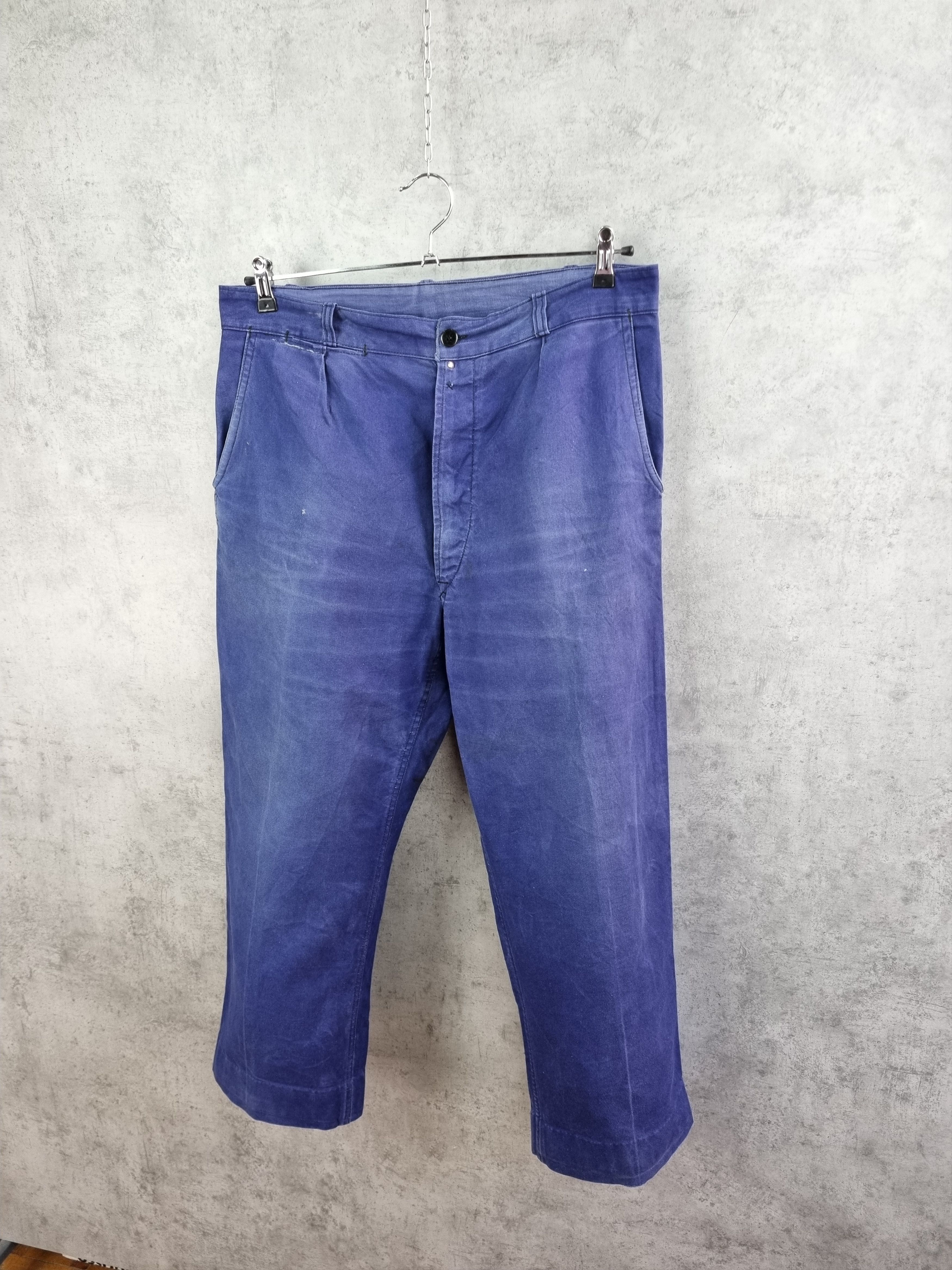 Le Laboureur × Vetra Le Vehement De Force Vintage Worker Faded Indigo Avant Garde Size US 32 / EU 48 - 2 Thumbnail