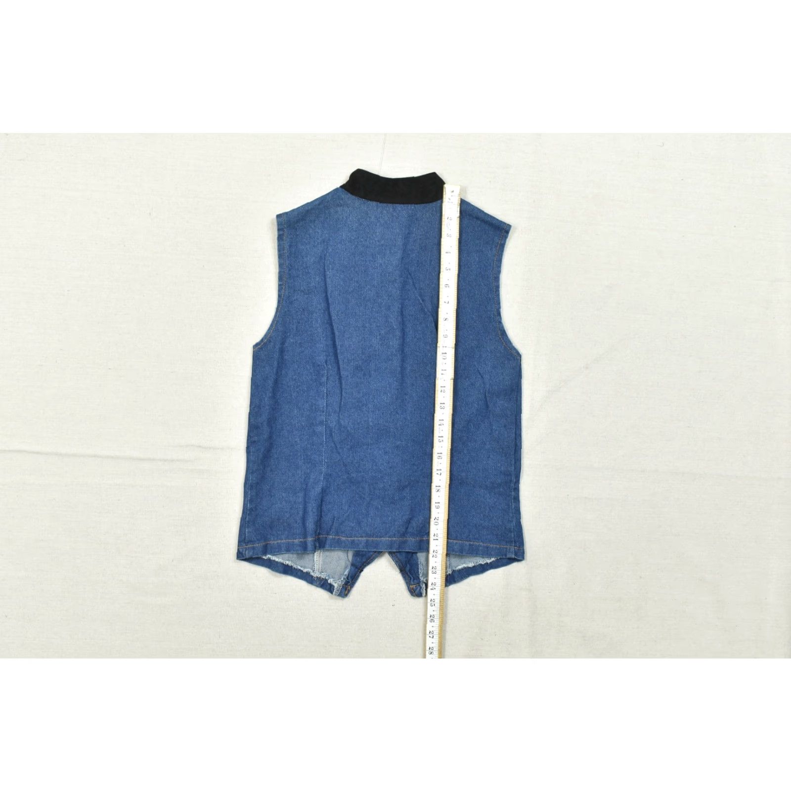 Denime Green Field USA Women Vest Denim Rhinestone Spiral Cord Blue Medium M Size M / US 6-8 / IT 42-44 - 3 Thumbnail