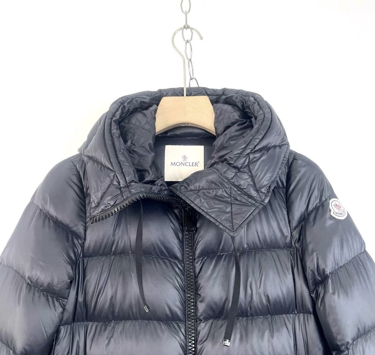 Moncler Moncler Black Classic Hooded Mid-Length Down Jacket K12 Size S / US 4 / IT 40 - 3 Thumbnail