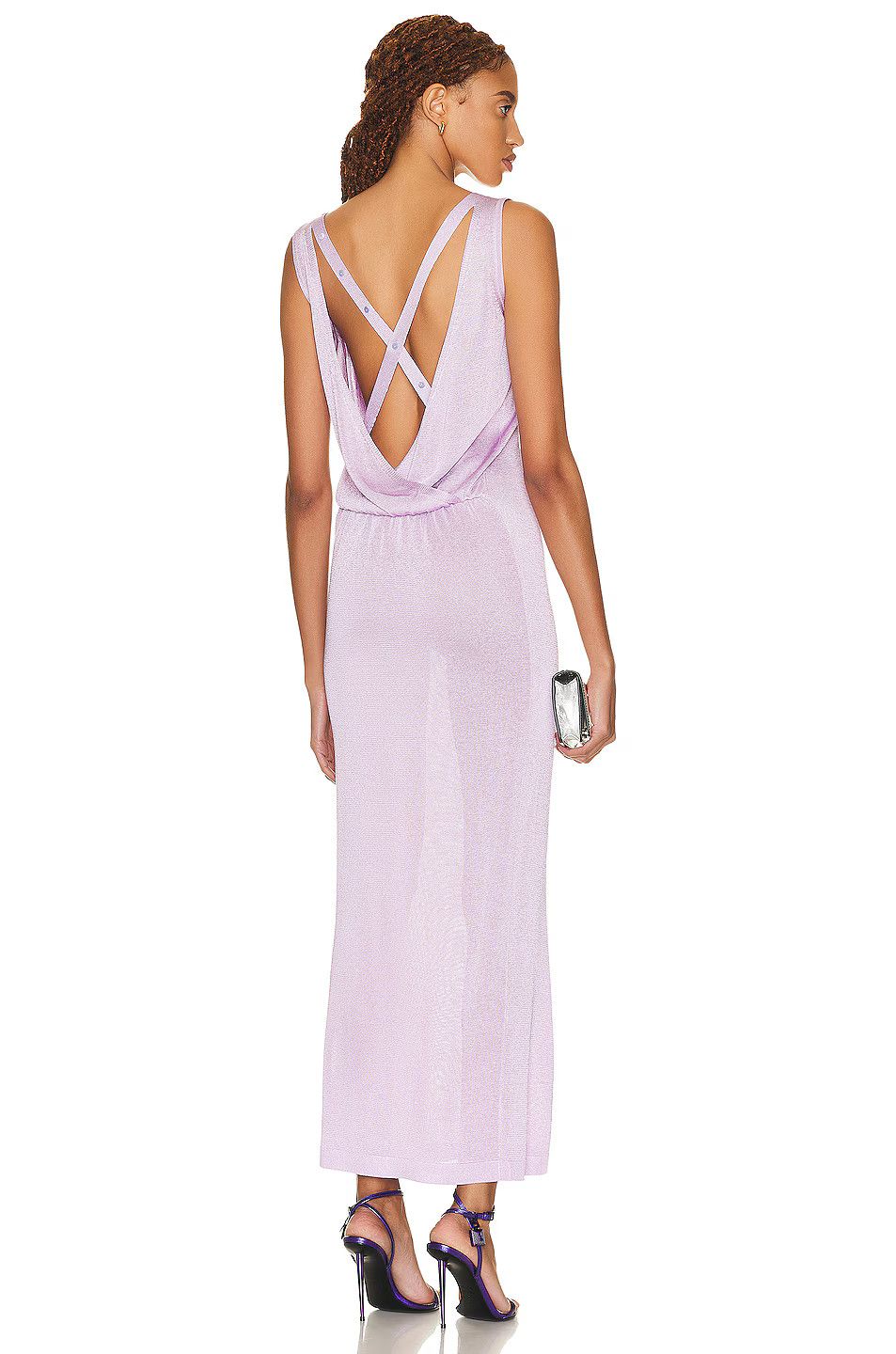 Tom Ford o1y0126 Maxi Dress in Lilac Size XS / US 0-2 / IT 36-38 - 4 Thumbnail