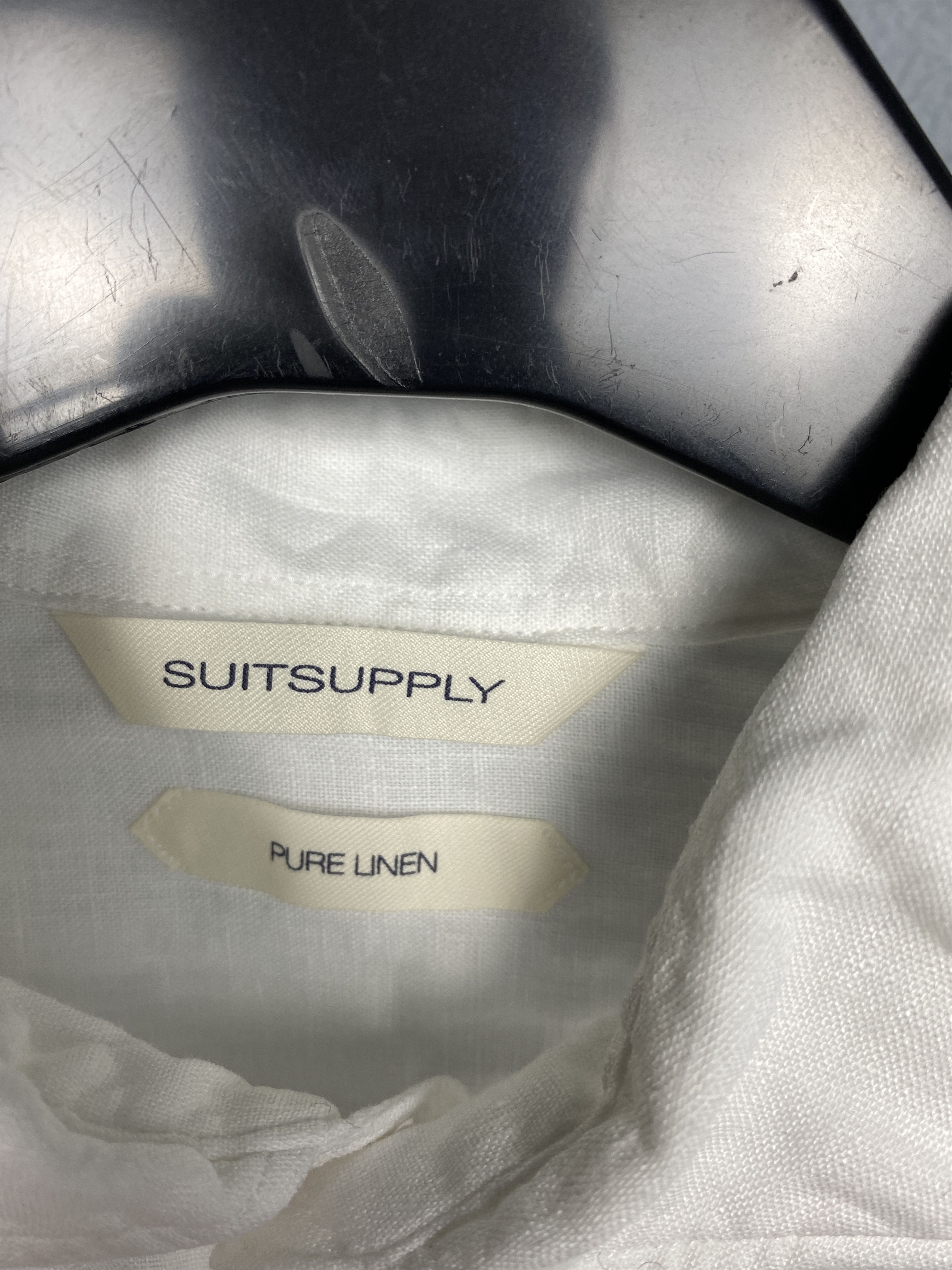 Suitsupply × Vintage Suitsupply Vintage Mens Linen Long Sleeve Shirt Slim Fit Size US L / EU 52-54 / 3 - 3 Thumbnail
