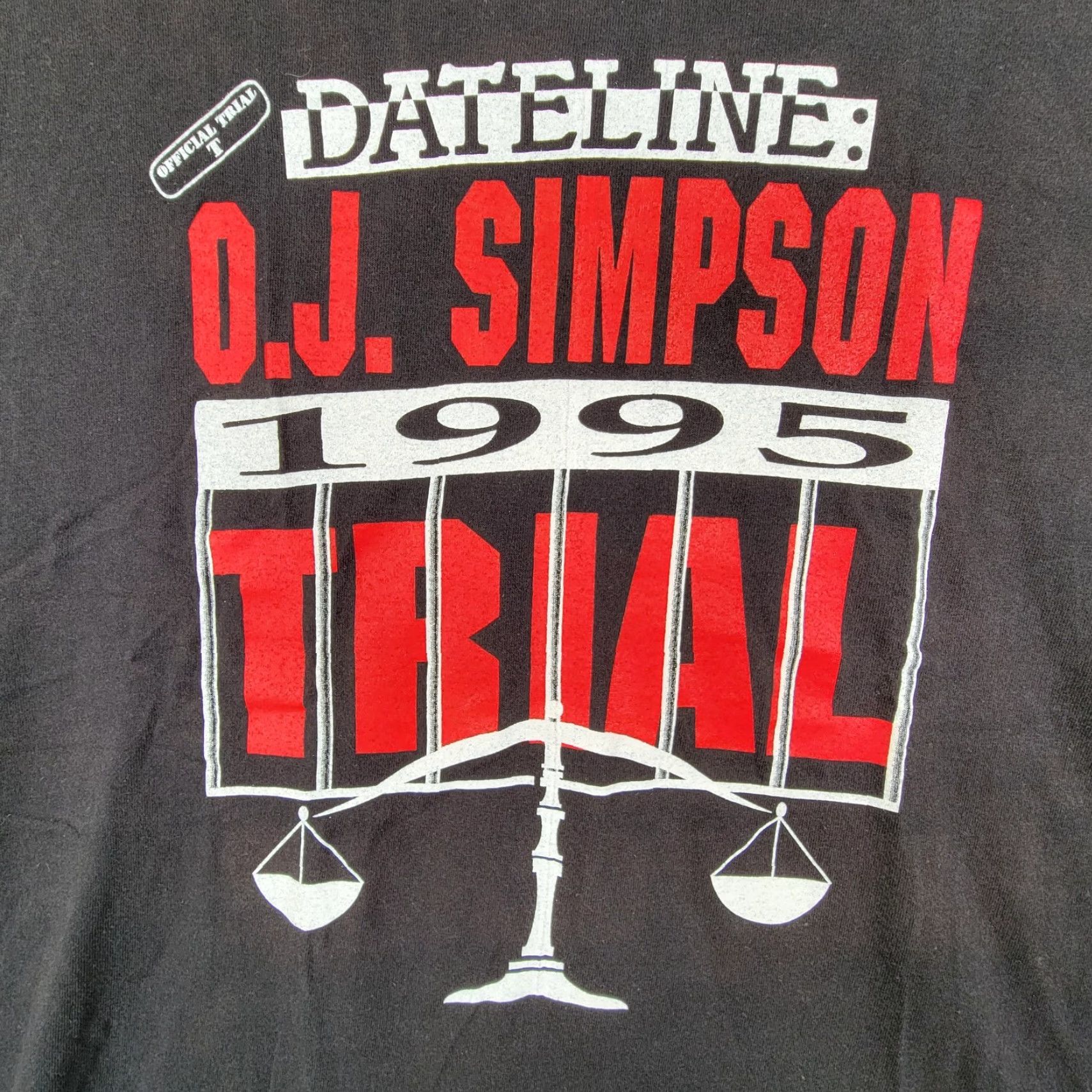 Vintage VINTAGE OJ Simpson Dateline Murder Trial T Shirt Geometric Black XL Newstar California Mens Size US XL / EU 56 / 4 - 2 Thumbnail