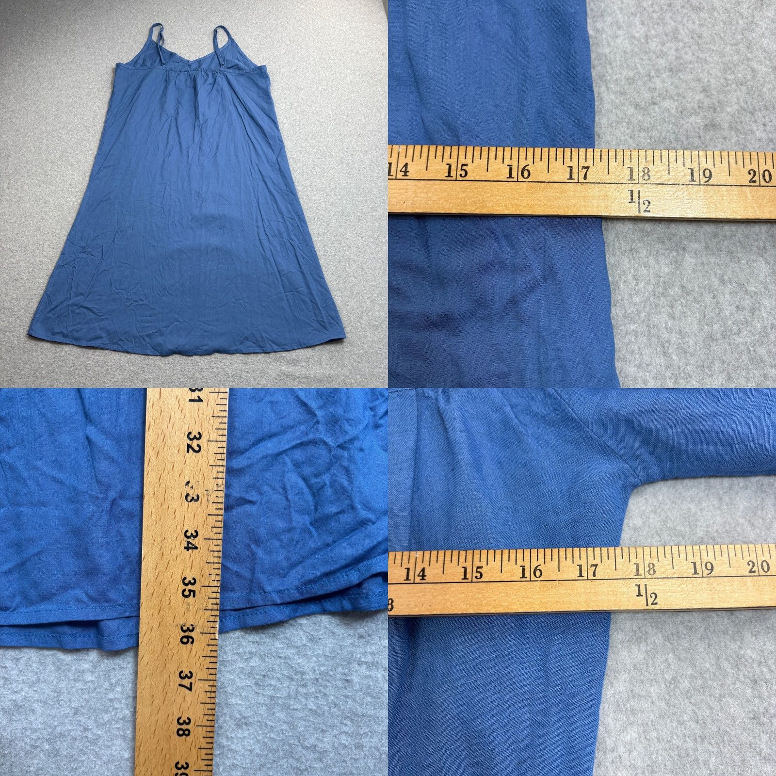 Vintage Sundance Dress Woman XS Blue Linen Blend Tiered Boho Coastal A-Line Long Sleeve Lightweight Shirt Size XS / US 0-2 / IT 36-38 - 8 Thumbnail