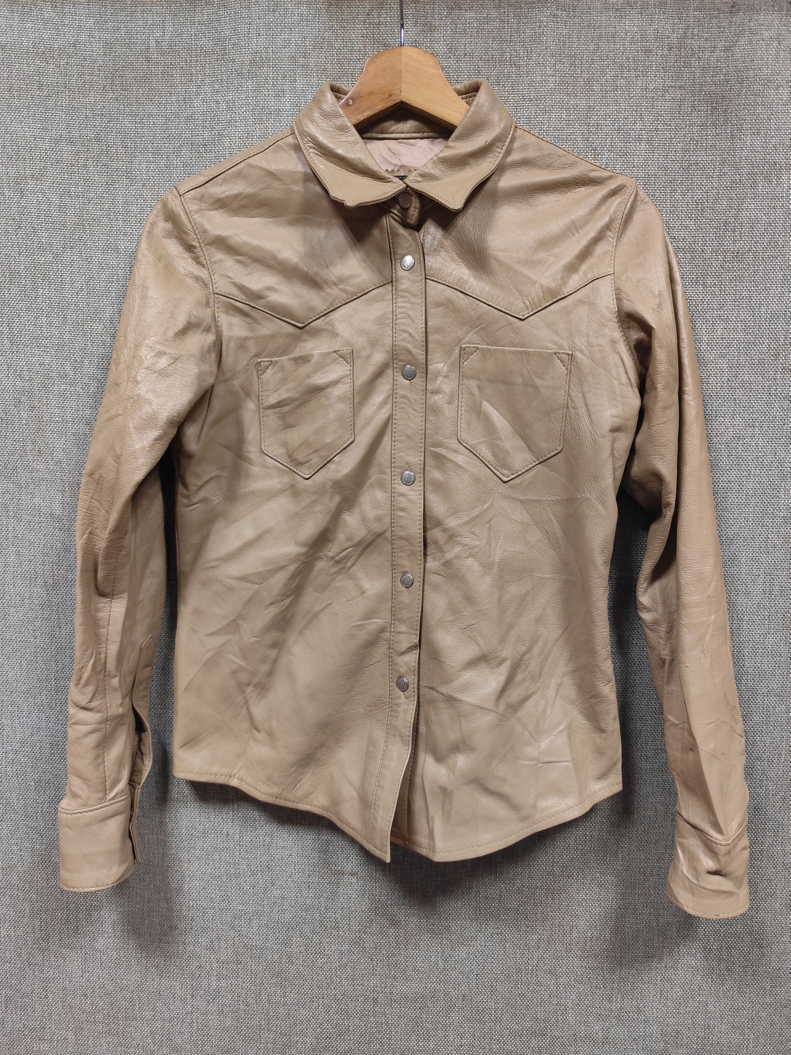 Vera Pelle Vera Pelle Button Ups 100% Genuine Leather Made In Italy Size S / US 4 / IT 40 - 1 Thumbnail