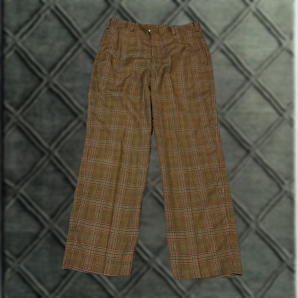 VINTAGE Seven Seas Slacks Brown Checkered Plaid Dress Pants Shirt?