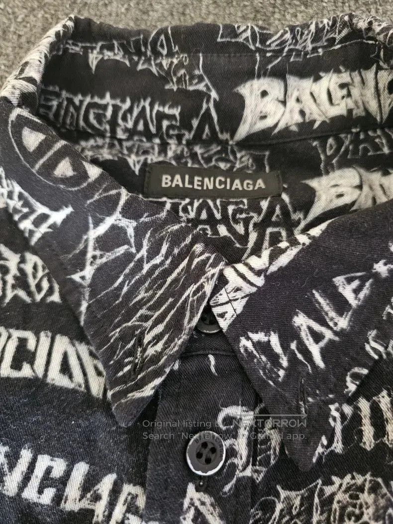 Balenciaga Balenciaga Oversized Graffiti Shirt. Size US XXL / EU 58 / 5 - 4 Thumbnail