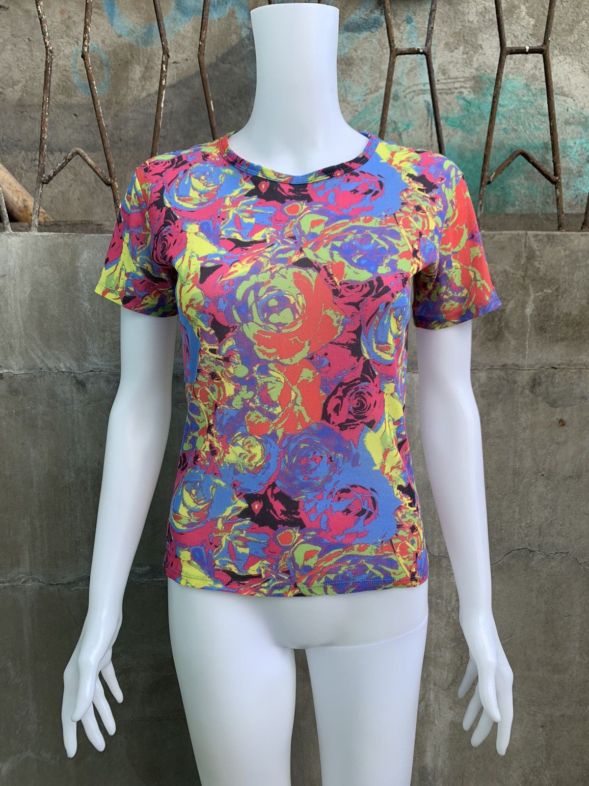 Issey Miyake Fluorescent Flower Mural Mesh Tee Size M / US 6-8 / IT 42-44 - 1 Thumbnail