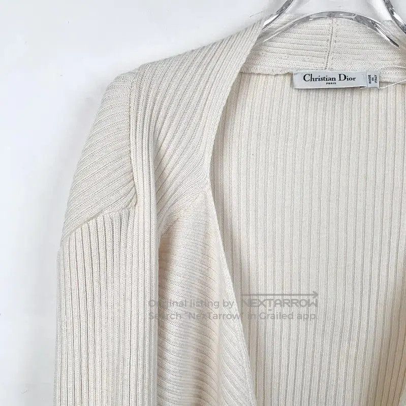 Dior Dior White Ribbed Wool Cardigan for Women . Size XS / US 0-2 / IT 36-38 - 3 Thumbnail