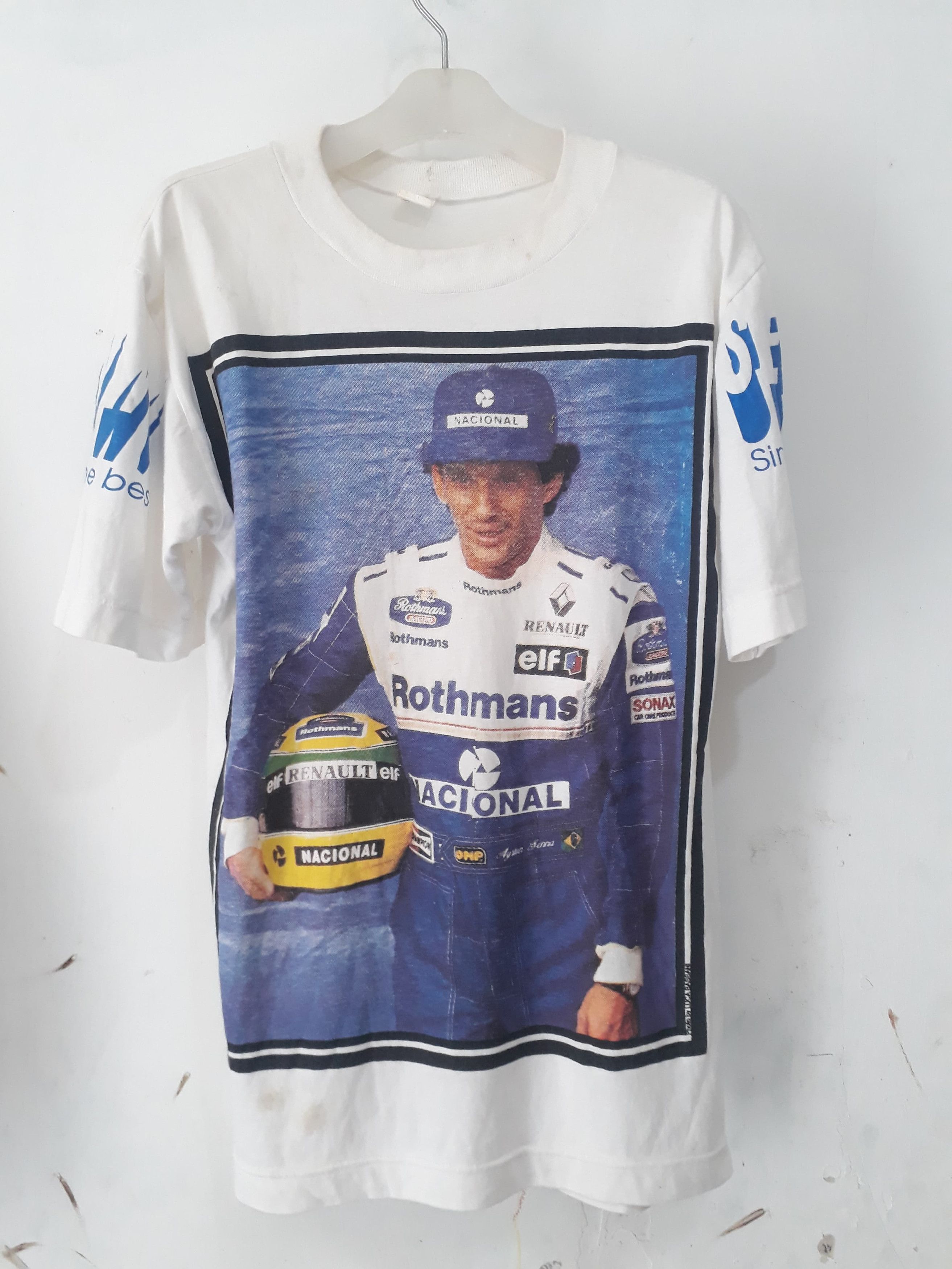 Vintage Vintage Ayrton Senna Brazilian motorsports racing driver Size US S / EU 44-46 / 1 - 1 Thumbnail