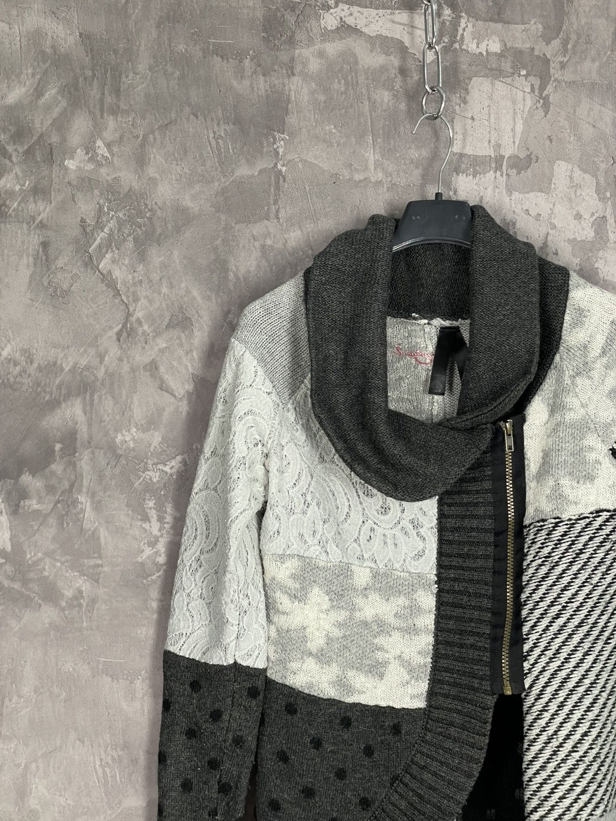 Desigual Desigual avant garde Y2K heavy cable knit cardigan sweater Size M / US 6-8 / IT 42-44 - 3 Thumbnail