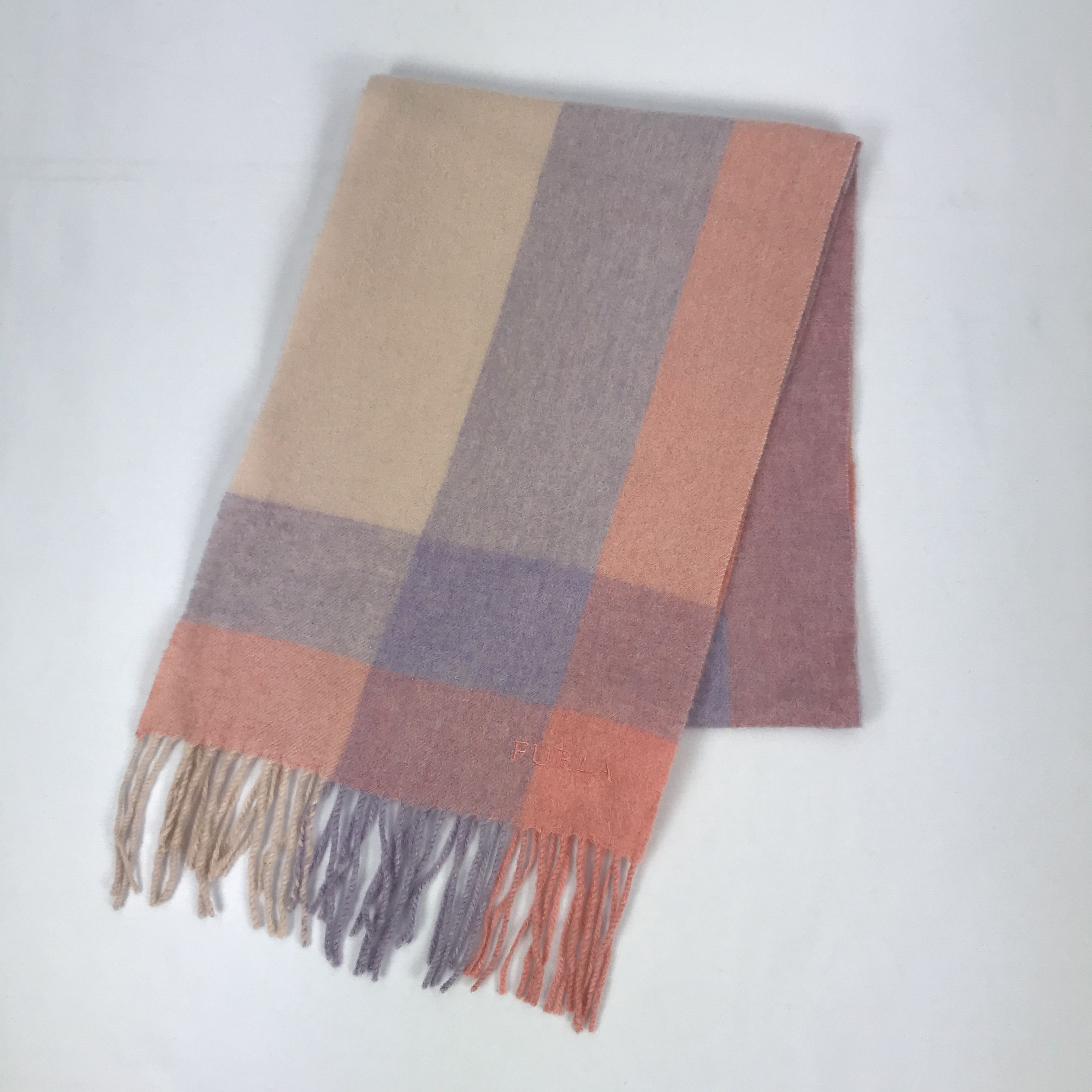 Furla × Vintage Vintage Furla Scarf Muffler Cashmere Scarves Neckwear Size ONE SIZE - 3 Thumbnail