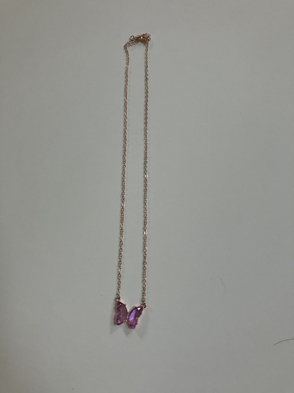 Handmade Gold Purple Mystic Jeweled Butterfly Pendant Necklace Size ONE SIZE - 2 Thumbnail