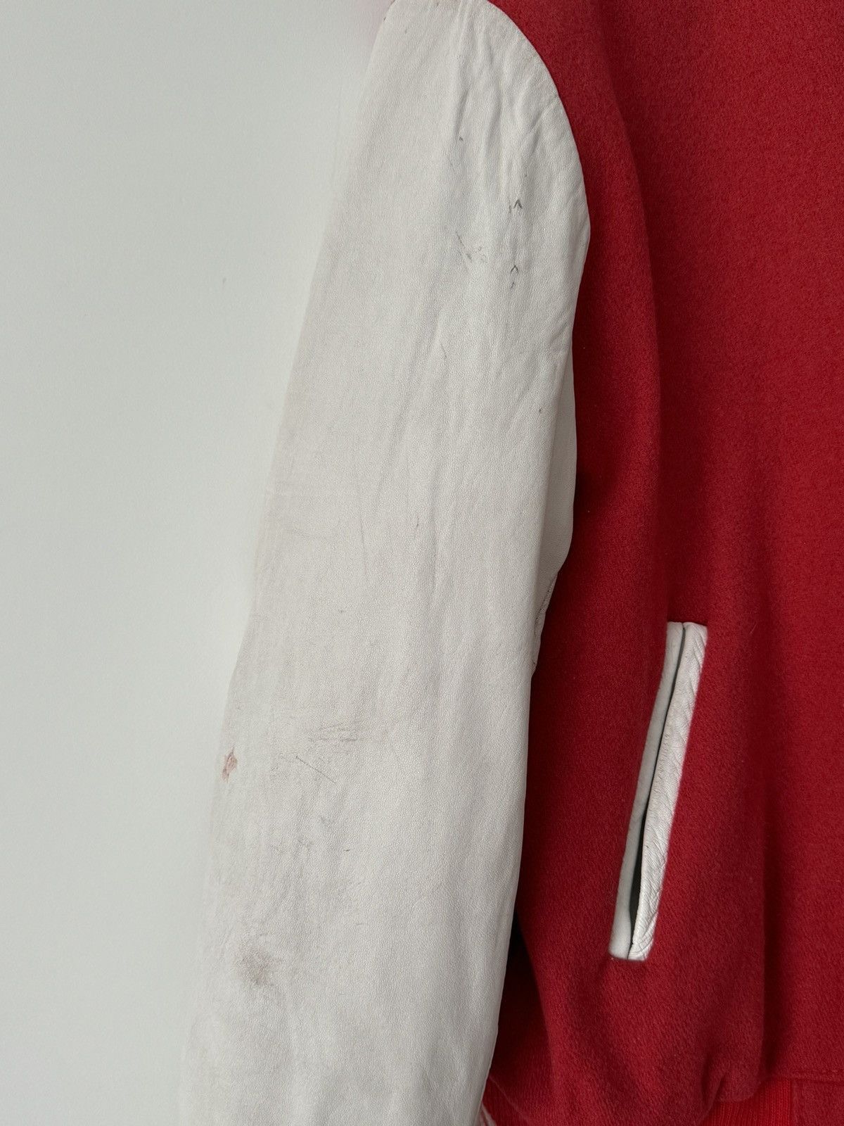 Avirex × Vintage Vintage 90s Avirex USA Varsity Wool Leather Red Jacket Size US M / EU 48-50 / 2 - 7 Thumbnail