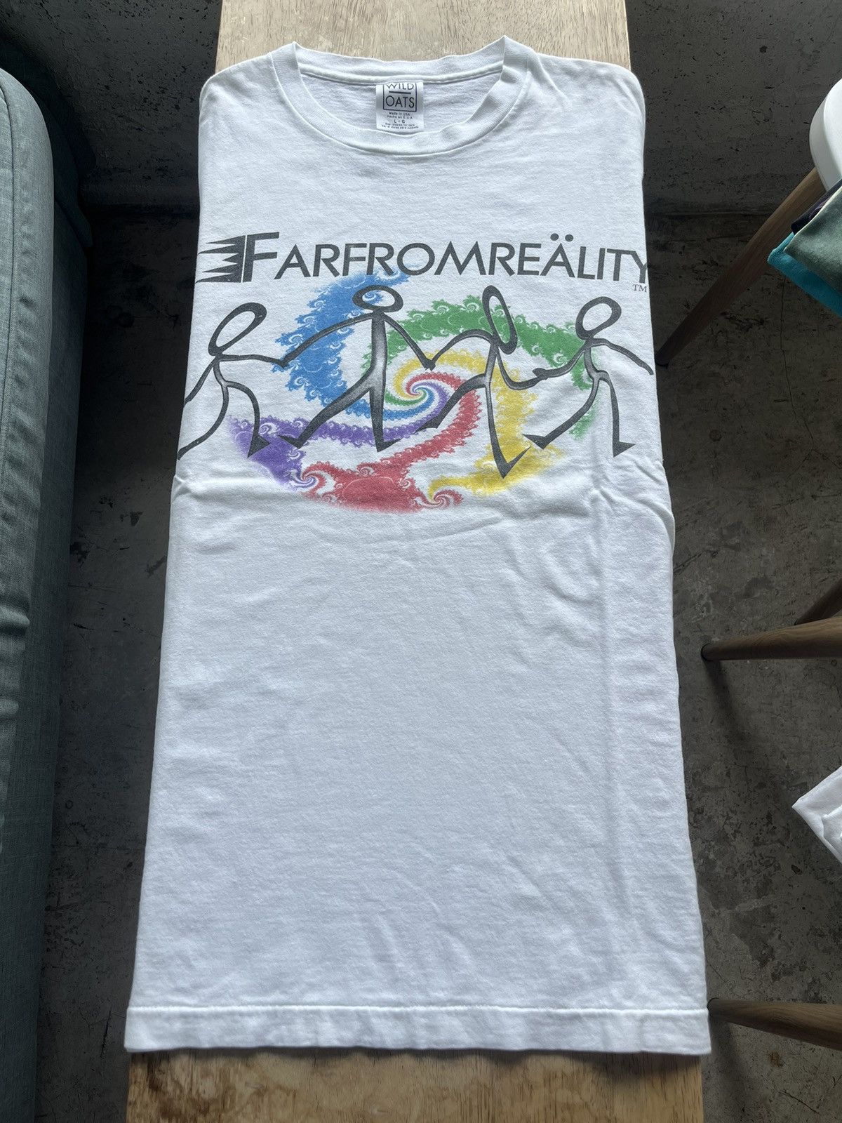 Vintage Vintage ERAZOR BITS FARFROM REALITY Fractal Art 90’s T-shirt Size US L / EU 52-54 / 3 - 3 Thumbnail