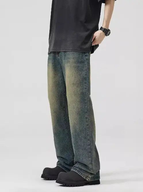 Jean Retro blue men's loose flared baggy jeans Size US 32 / EU 48 - 5 Thumbnail