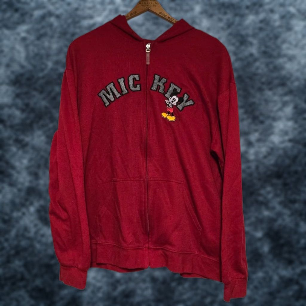 Disney **VINTAGE Disney Mickey Mouse Red Full-Zip Fleece Hoodie Women's Large** User: Vintage Disney Mickey Mouse Red Full-Zip Fleece Hoodie Women's Large Size L / US 10 / IT 46 - 1 Thumbnail
