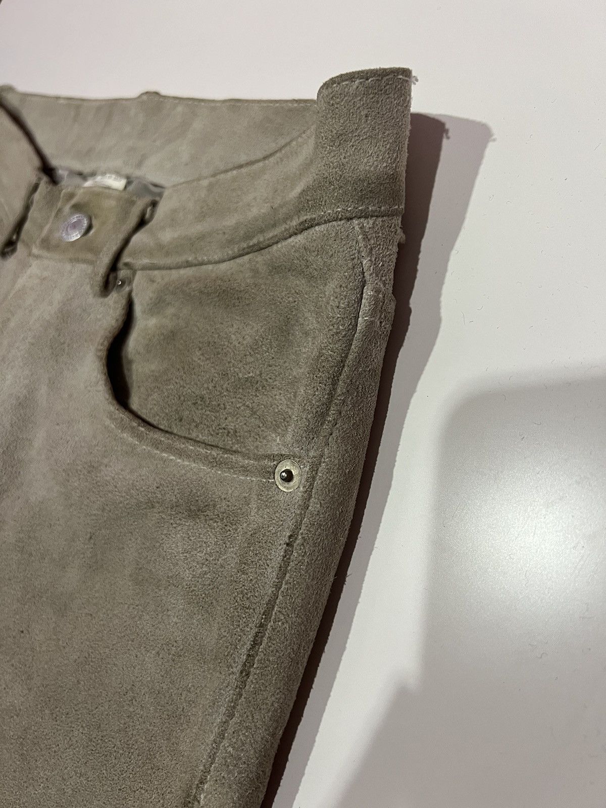 GOODENOUGH 🔥 Good Enough Hiroshi Fujiwara suede Leather GDEH pants Size US 32 / EU 48 - 8 Thumbnail