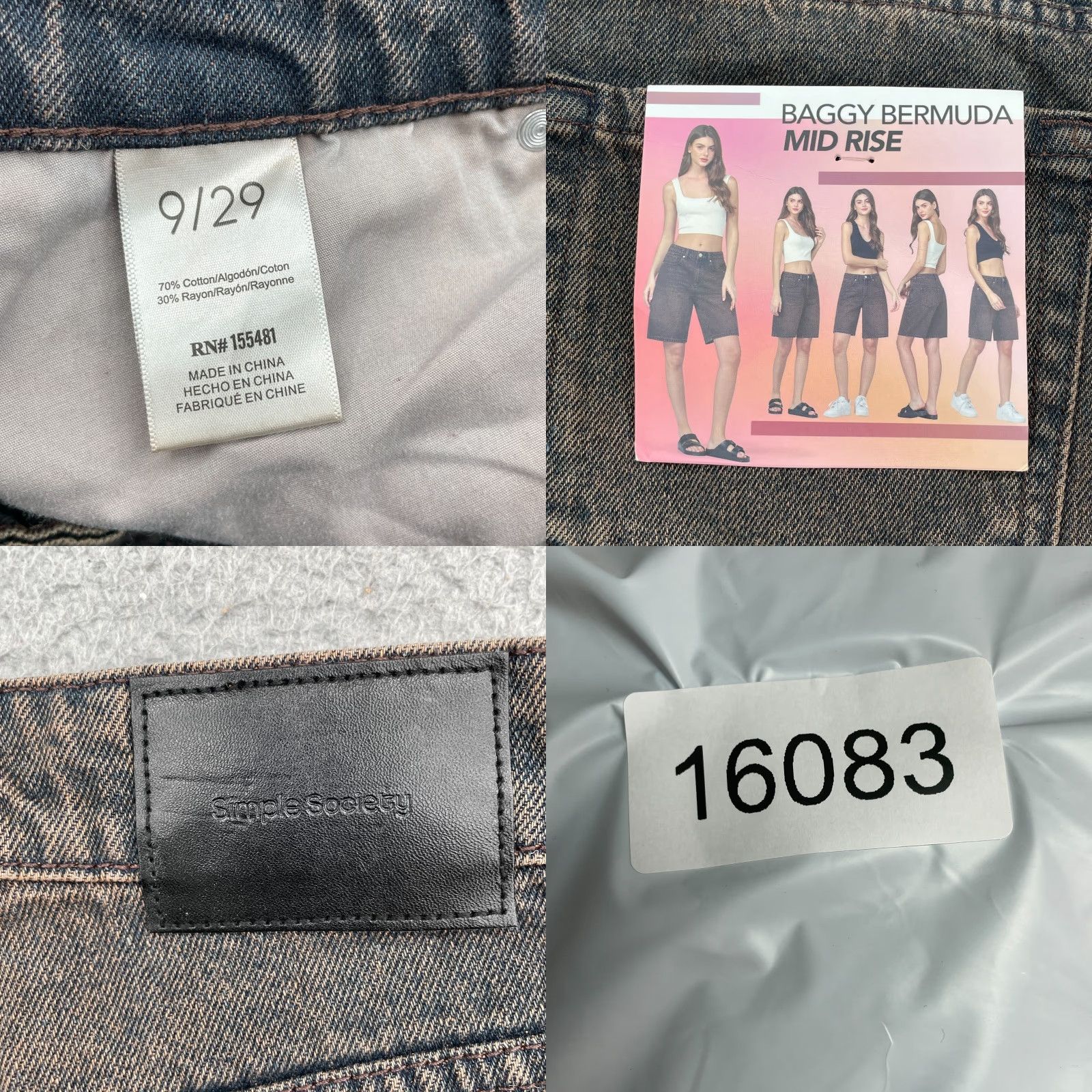 Vintage VINTAGE Simple Society Baggy Bermuda Jorts 9 Dirty Wash Skater Y2k Grunge Streetwear 90s Shirt Womens 32 Blue Denim 90s Y2K Tr Size ONE SIZE - 8 Thumbnail