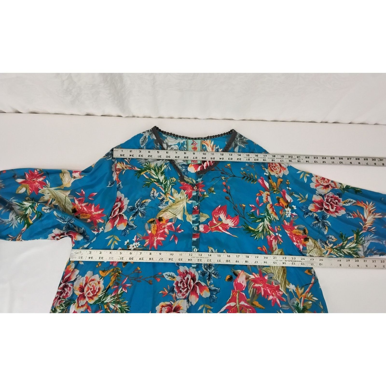 Johnny Was Johnny Was Silk Dress/Tunic Women's M/L Floral Size L / US 10 / IT 46 - 8 Thumbnail