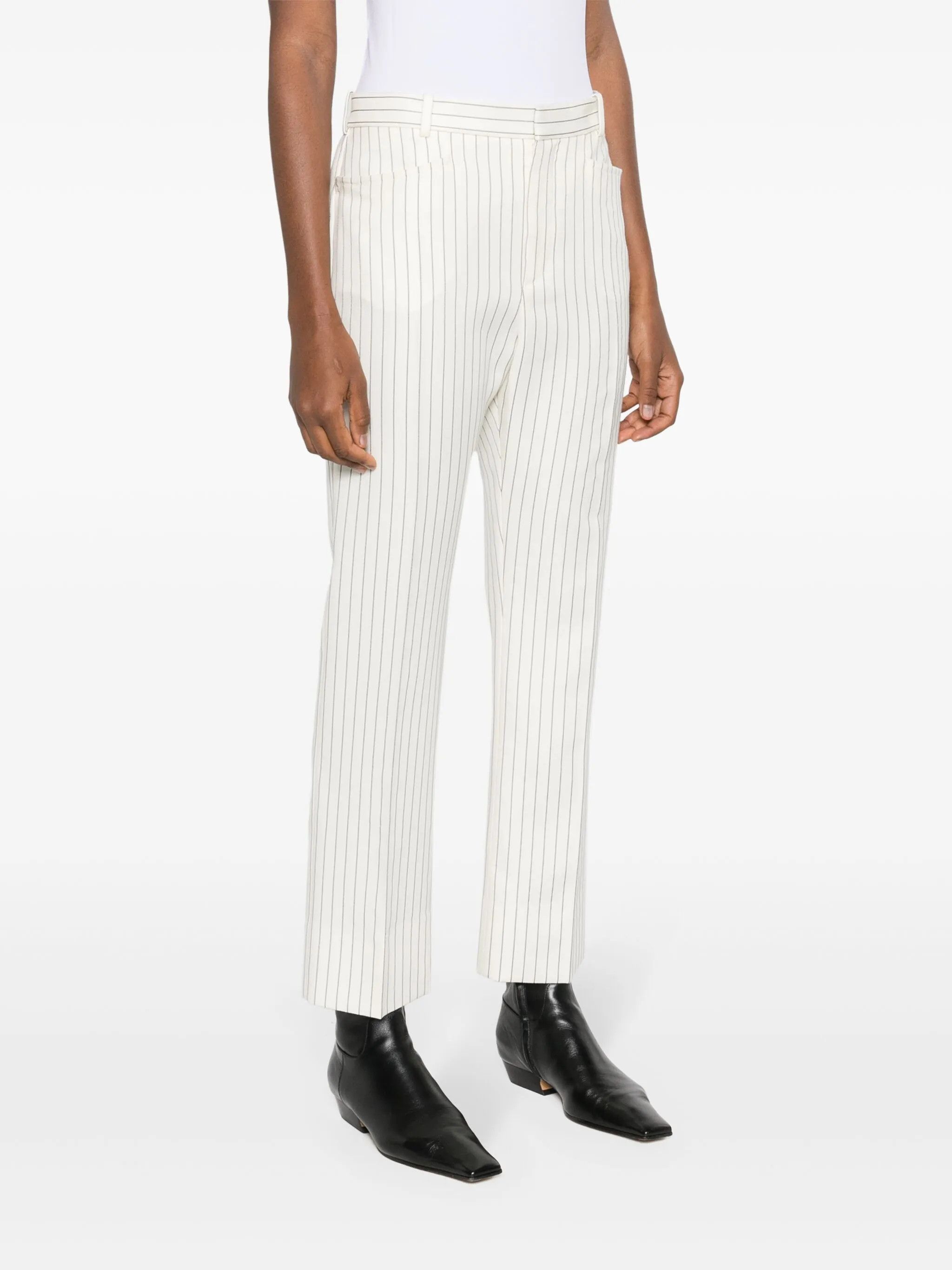 Tom Ford o1w1db10525 PAW558 Straight-leg Striped Pant in Ecru & Black Size 28" / US 6 / IT 42 - 3 Thumbnail