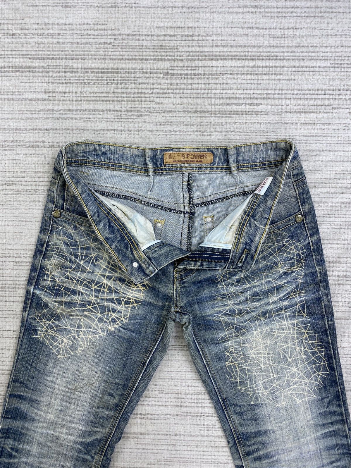 Hysteric Glamour Vintage Distressed Denim Jeans with Crisscross Punk Pants Size US 29 - 8 Thumbnail