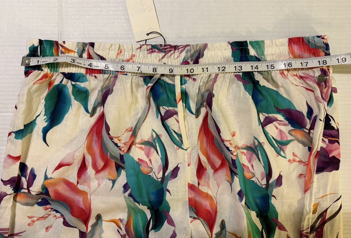 Other Calia Unbleached Floral WideLeg Hi Waist Swim Coverup Pant Size 34" / US 12 / IT 48 - 9 Thumbnail