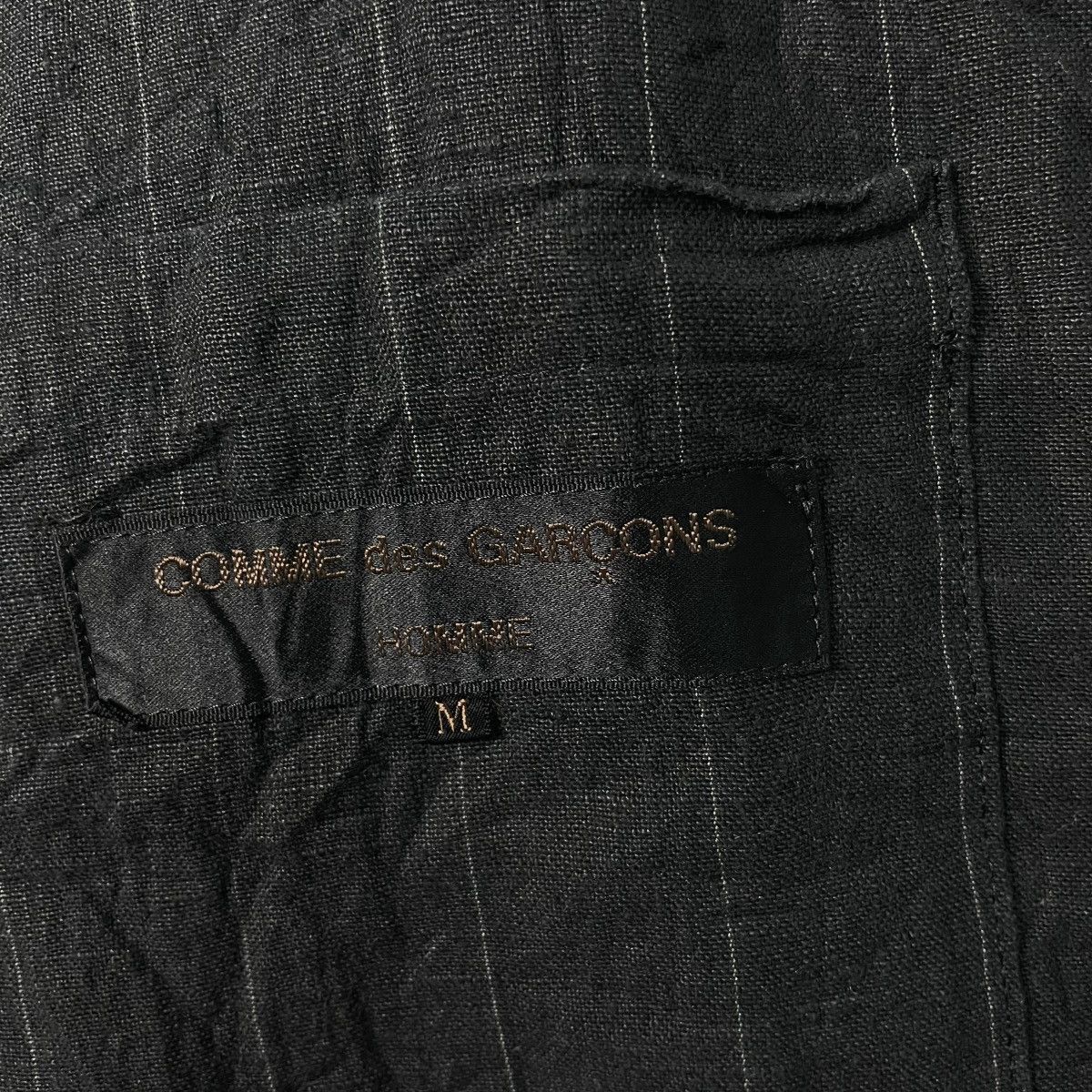 Comme des Garcons Homme Vintage 80s Comme Des Garcons Striped Linen Bomber Jacket Size US M / EU 48-50 / 2 - 15 Thumbnail