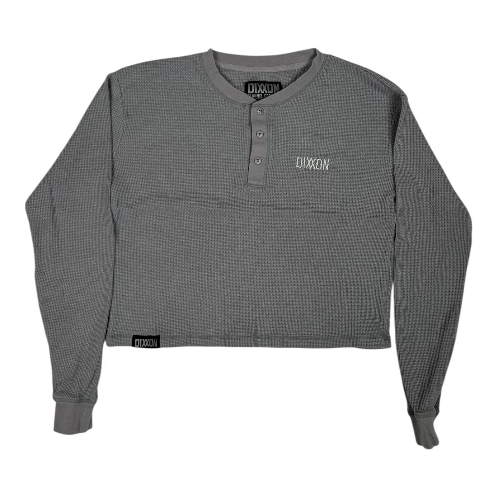 Dixxon Dixxon Thermal Henley Shirt Womens Medium Gray Waffle Knit L Size M / US 6-8 / IT 42-44 - 1 Thumbnail