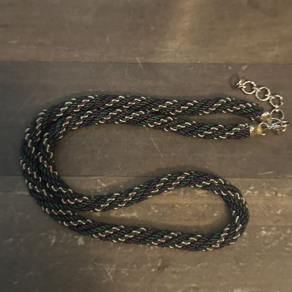 Vintage Vintage purple, green and gold rope chain necklace Size ONE SIZE - 4 Thumbnail