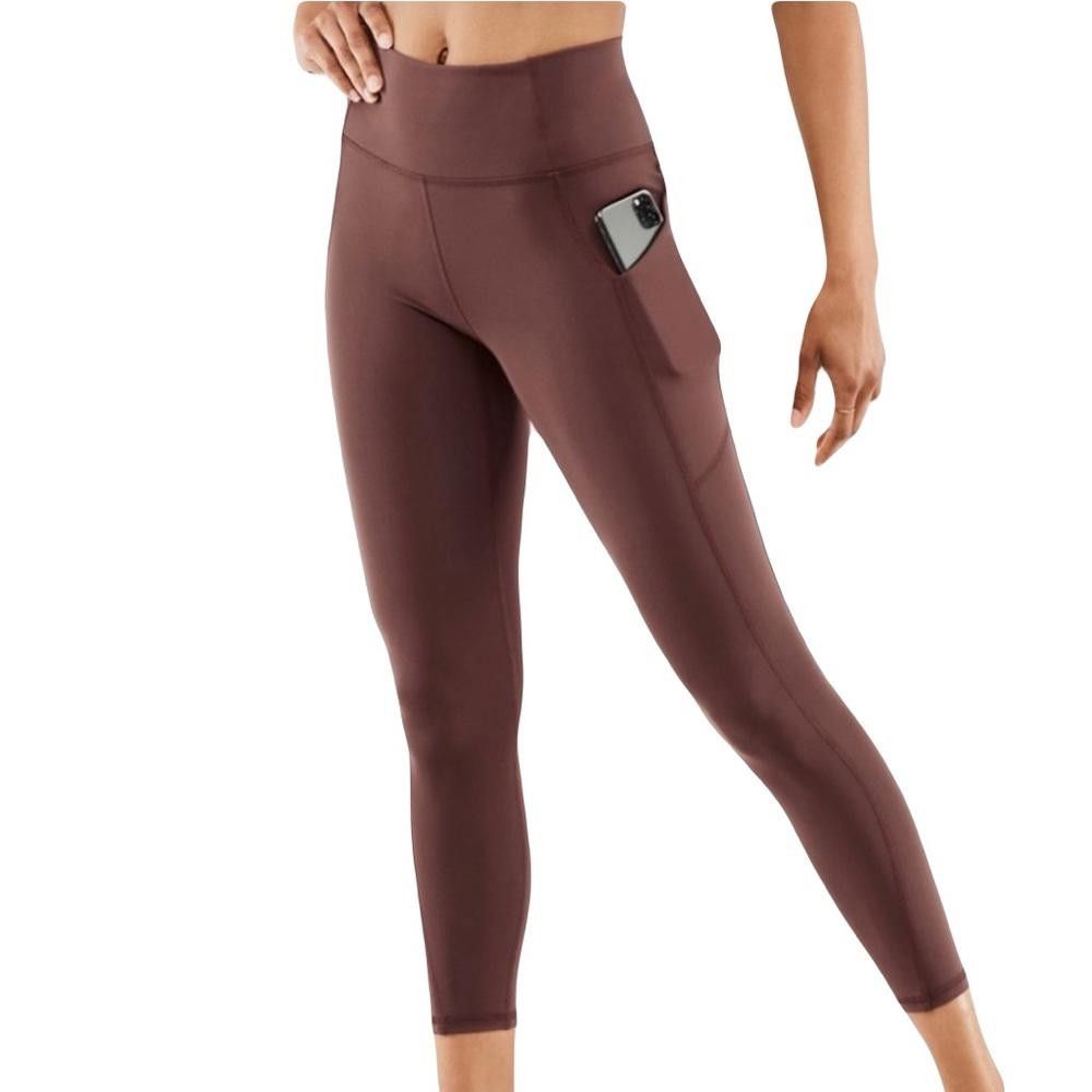Fabletics Fabletics High-Waisted 7/8 Leggings Side Pockets Brown Large Size 36" / US 14 / IT 50 - 1 Thumbnail