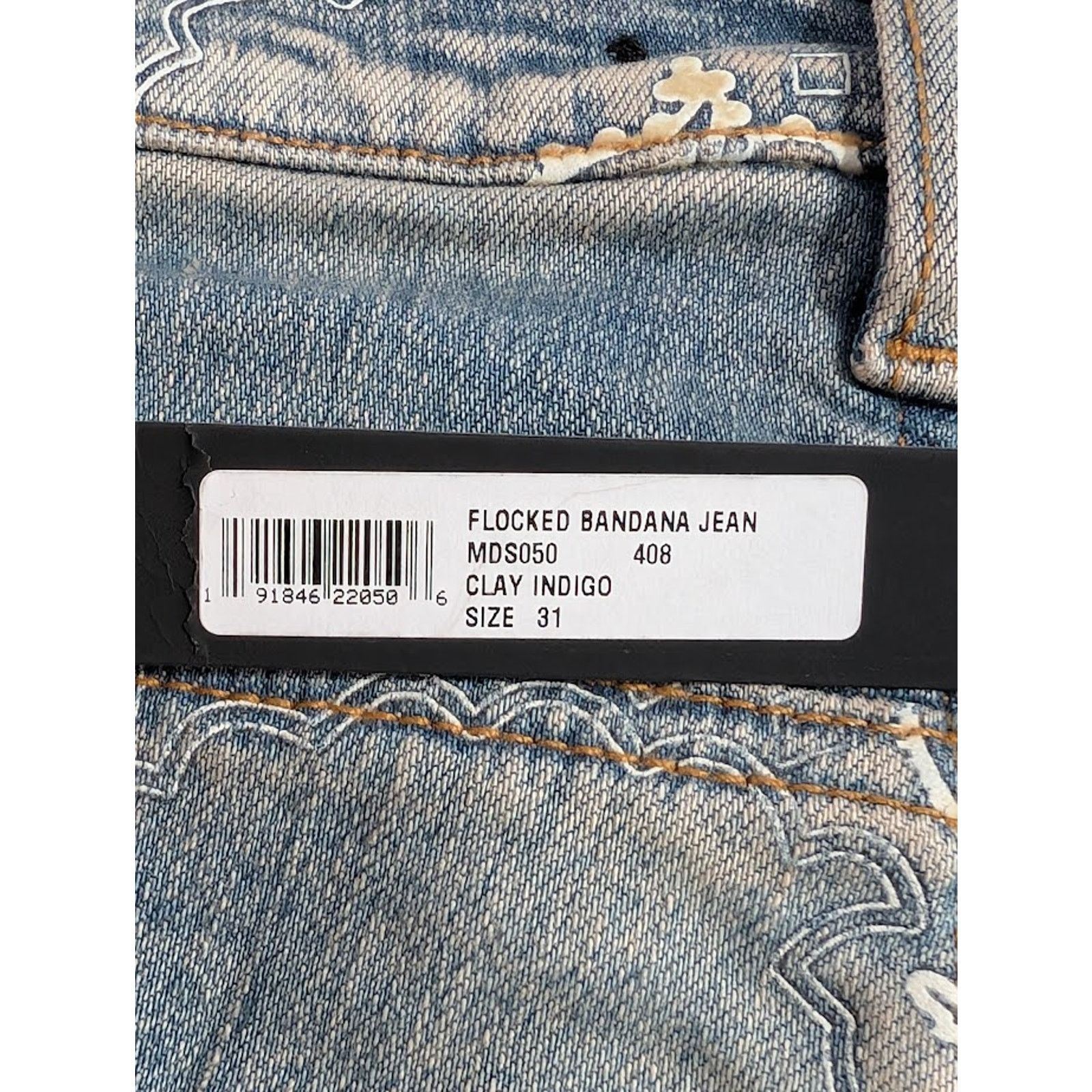 Amiri o1rshd1 Q:2 / Flocked Bandana Jeans in Clay Indigo Size US 31 - 23 Thumbnail