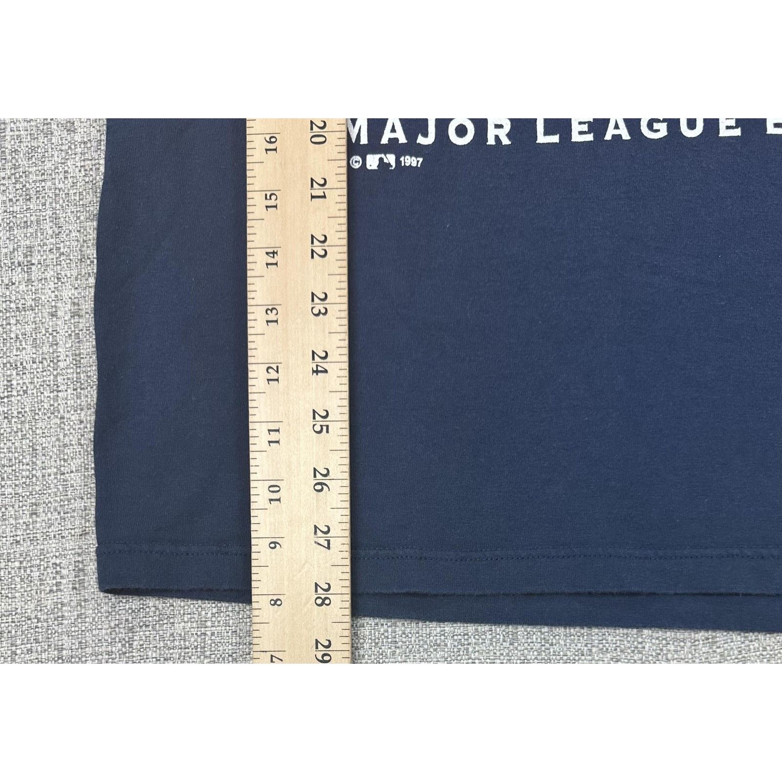 Logo 7 New York Yankees Shirt Blue MLB Baseball Logo 7 Tee 90s Sz L Size US L / EU 52-54 / 3 - 3 Thumbnail