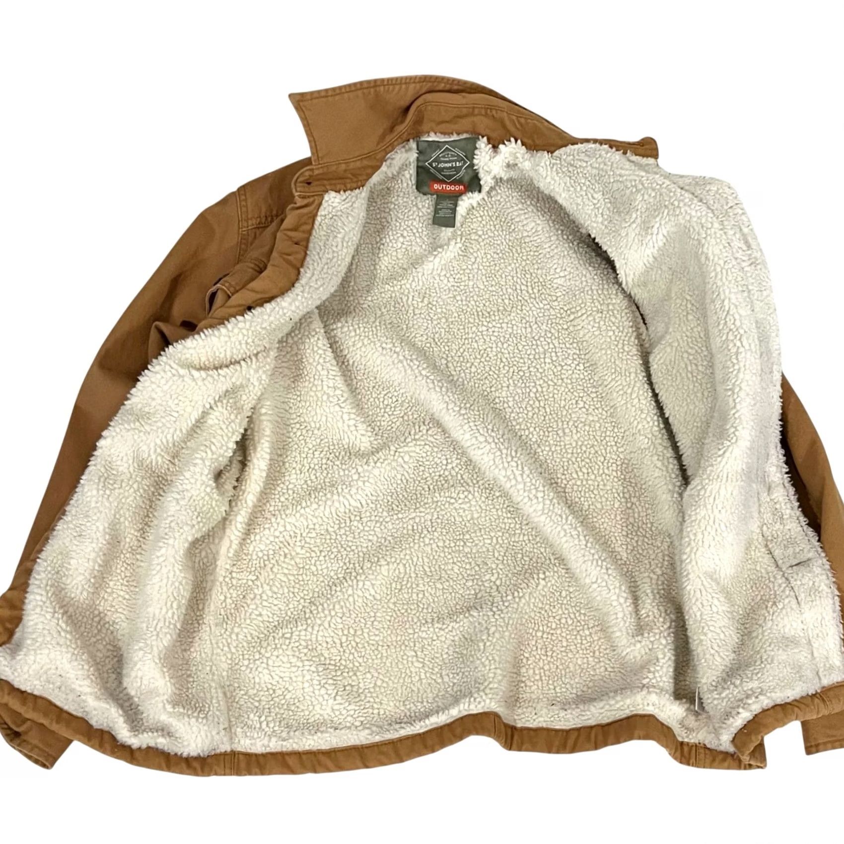 Vintage VINTAGE St John’s Bay Barn Chore Jacket Mens Shacket Cotton Twill Tan Sz S Sherpa Lined Size US S / EU 44-46 / 1 - 2 Thumbnail