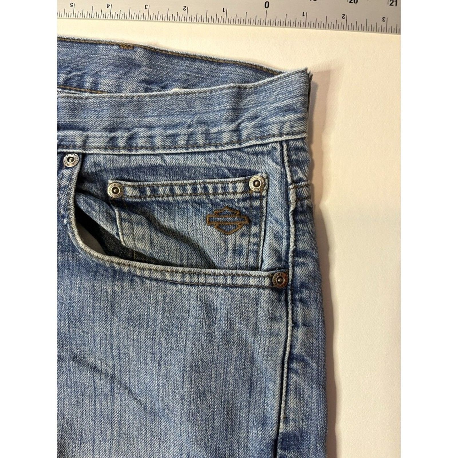 Harley Davidson Harley-Davidson Jeans Mens 38x34 Distressed Biker Motorcycle Size US 38 / EU 54 - 4 Thumbnail