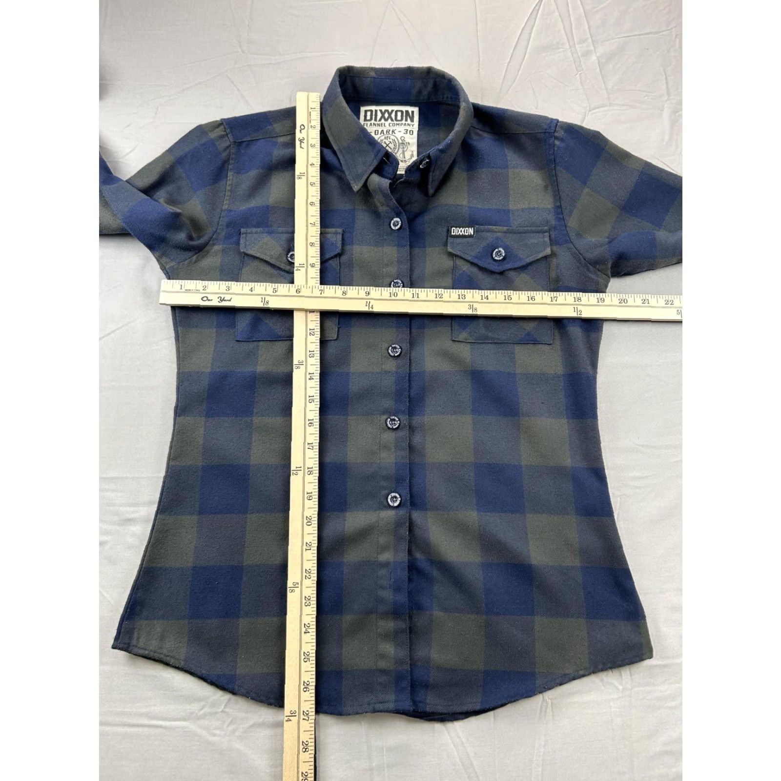 Vintage Dixxon Flannel Shirt Women’s Medium Blue Gray Plaid 0 Dark 30 Button Long Sleeve Regular M Womens Blue Gray Buffalo Plaid Ladies Shirt Size M / US 6-8 / IT 42-44 - 6 Thumbnail