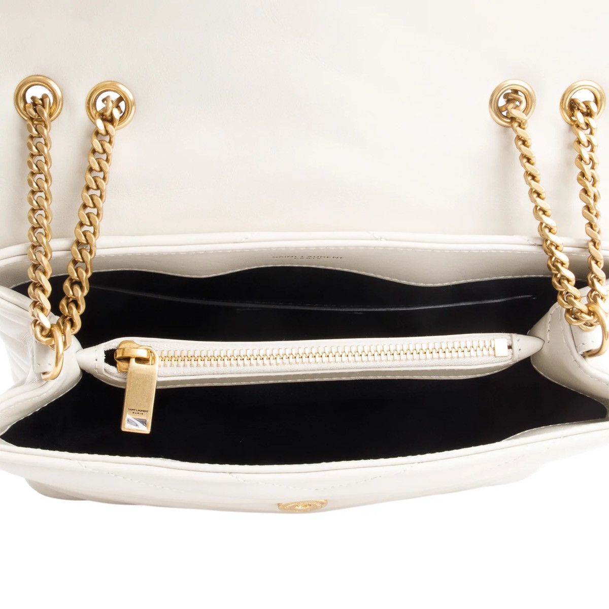 Saint Laurent Paris SAINT LAURENT 2021 White Quilted Leather Small Shoulder Bag Size ONE SIZE - 7 Thumbnail