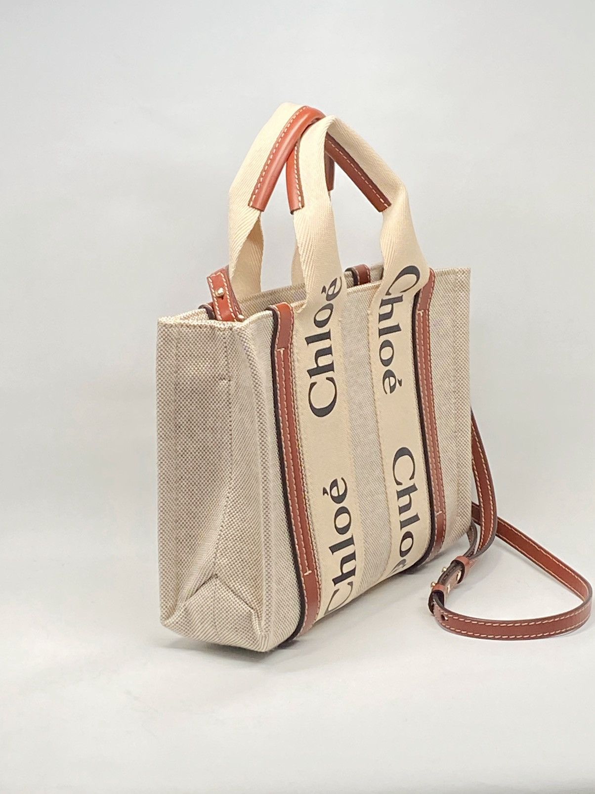 Chloe Chloe Small Woody Canvas Tote Bag Size ONE SIZE - 5 Thumbnail